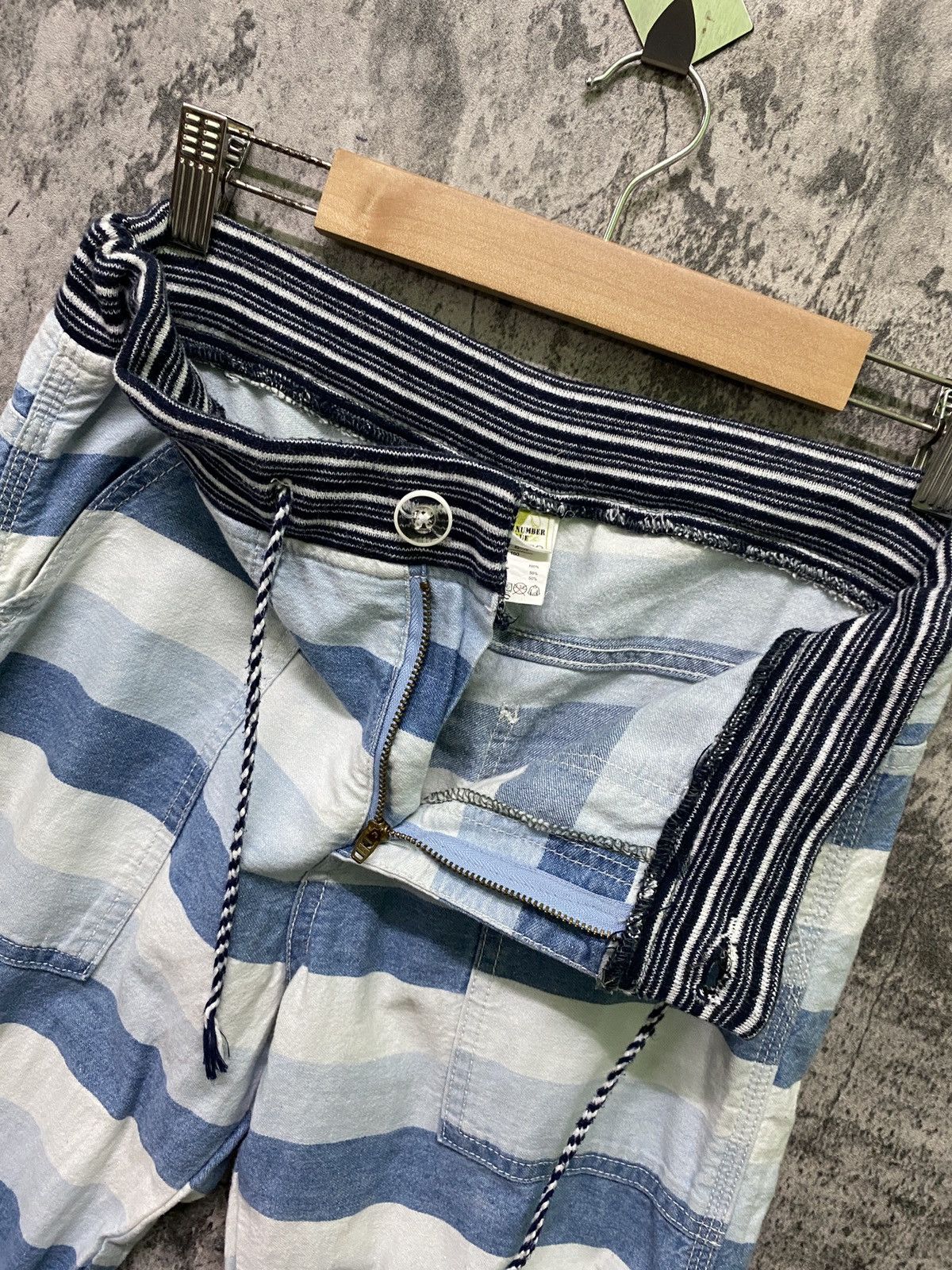 Japanese Brand × Vintage Vintage BACK NUMBER Jogger Striped Drawstring Pant Size US 29 - 18 Thumbnail