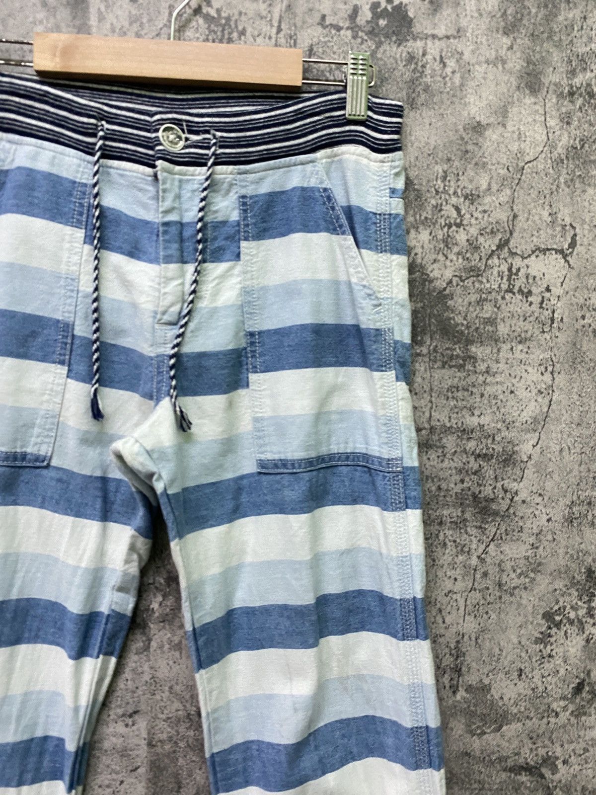 Japanese Brand × Vintage Vintage BACK NUMBER Jogger Striped Drawstring Pant Size US 29 - 5 Thumbnail