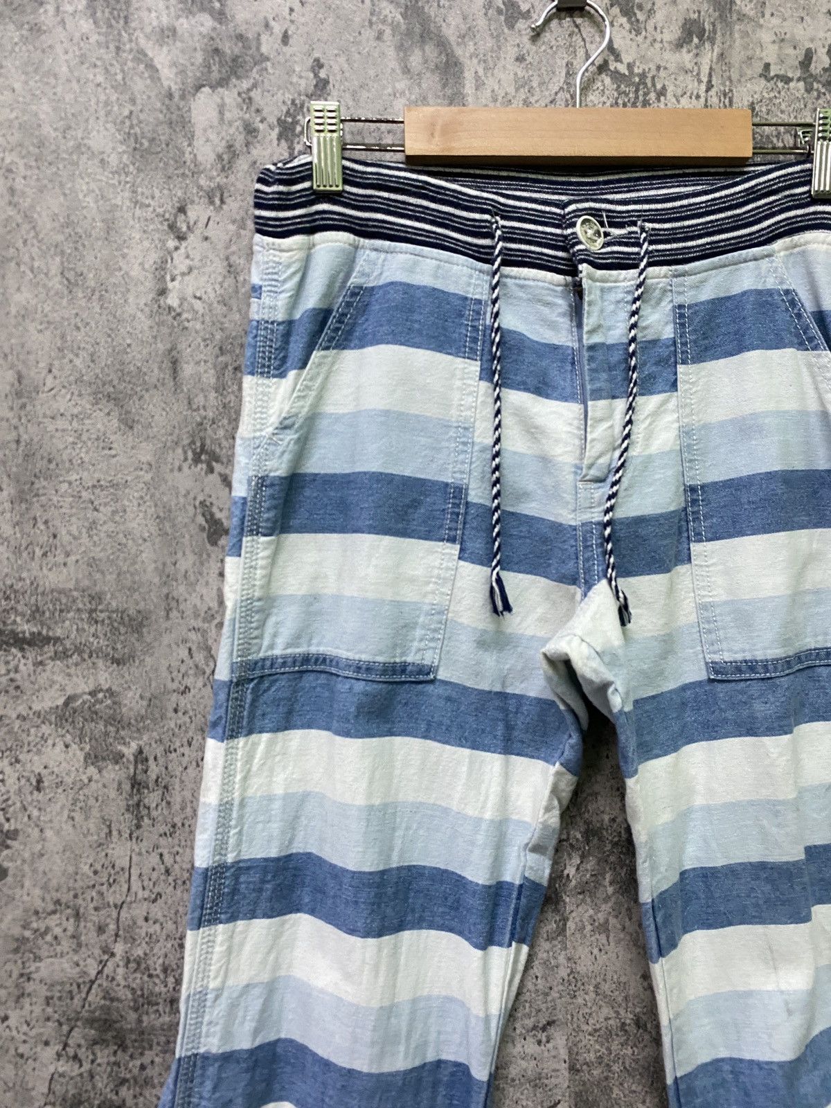Japanese Brand × Vintage Vintage BACK NUMBER Jogger Striped Drawstring Pant Size US 29 - 4 Thumbnail
