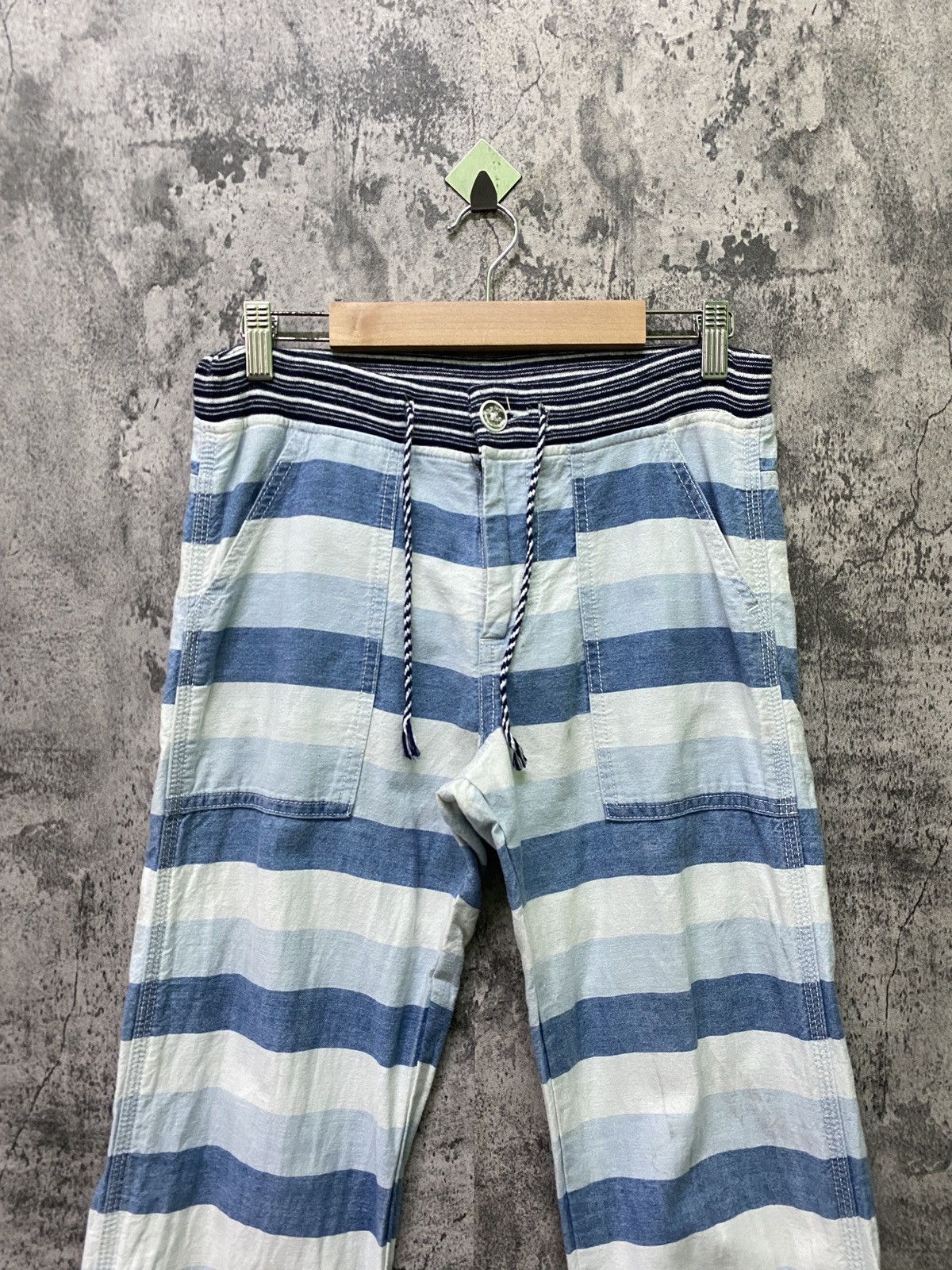 Japanese Brand × Vintage Vintage BACK NUMBER Jogger Striped Drawstring Pant Size US 29 - 3 Thumbnail