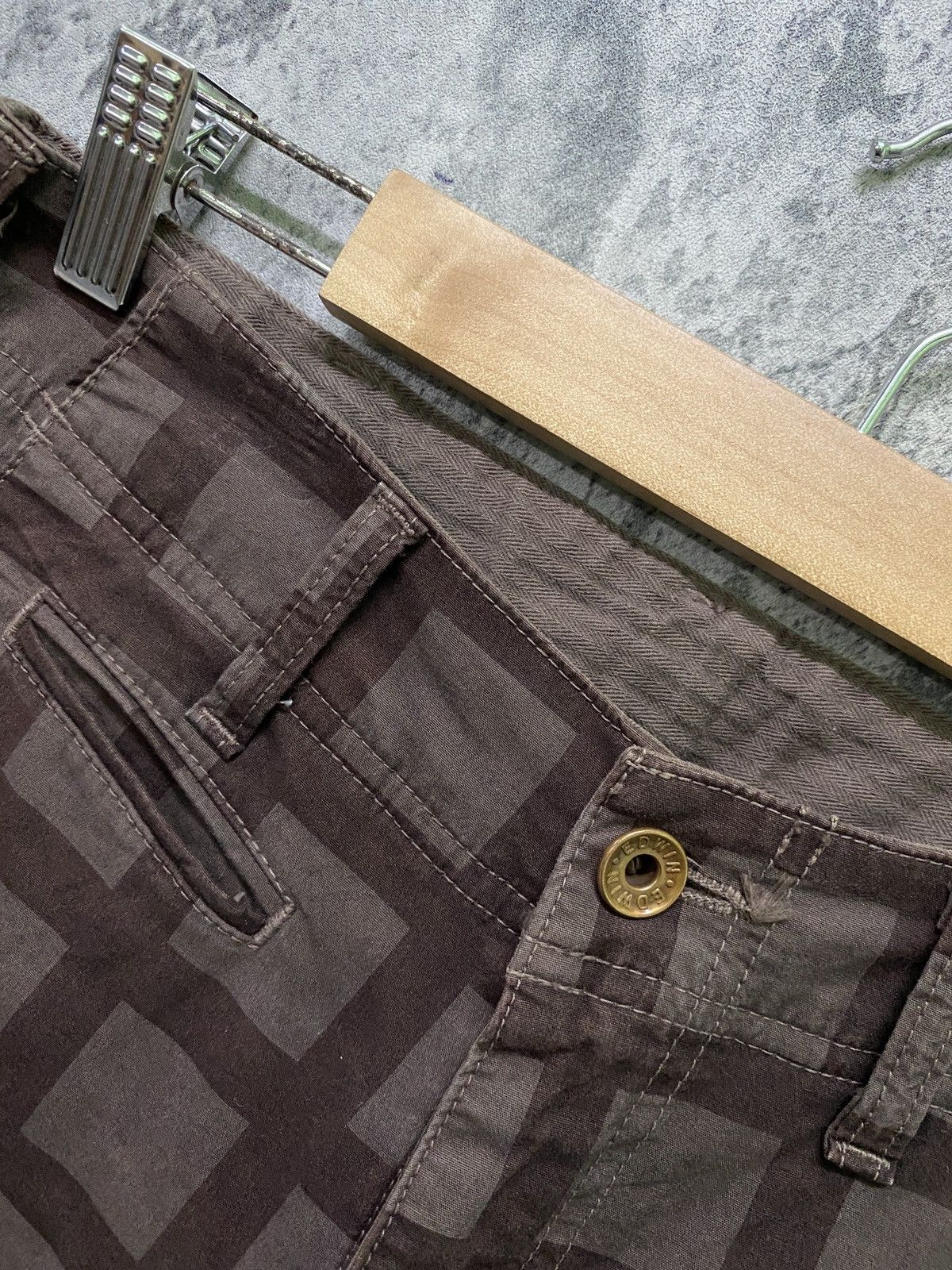 Edwin × Japanese Brand Vintage Mini Flared Edwin Checked Pant Size US 27 - 9 Thumbnail