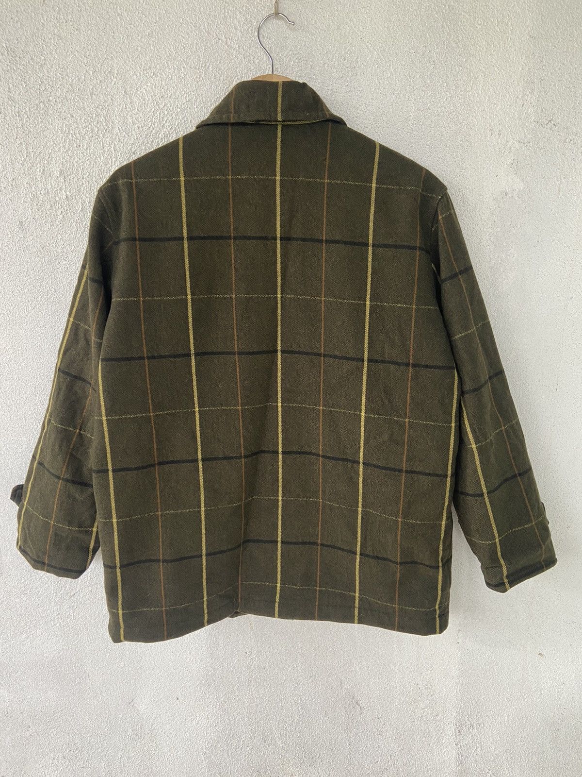 Japanese Brand Vintage Jellan Checkered Zip Up Wool Jacket Size US L / EU 52-54 / 3 - 2 Thumbnail