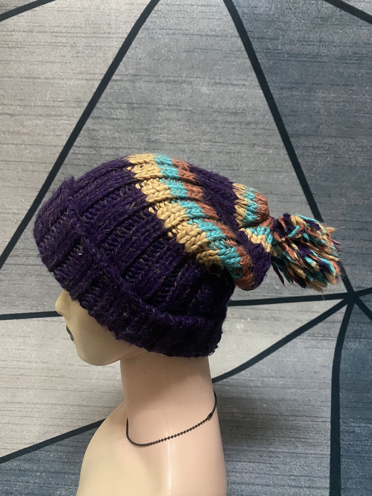 Japanese Brand Japanese Amina Stripes Knitted Beanie Hat Size ONE SIZE - 4 Thumbnail