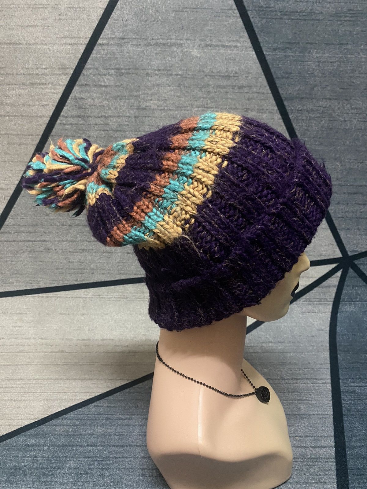 Japanese Brand Japanese Amina Stripes Knitted Beanie Hat Size ONE SIZE - 1 Thumbnail
