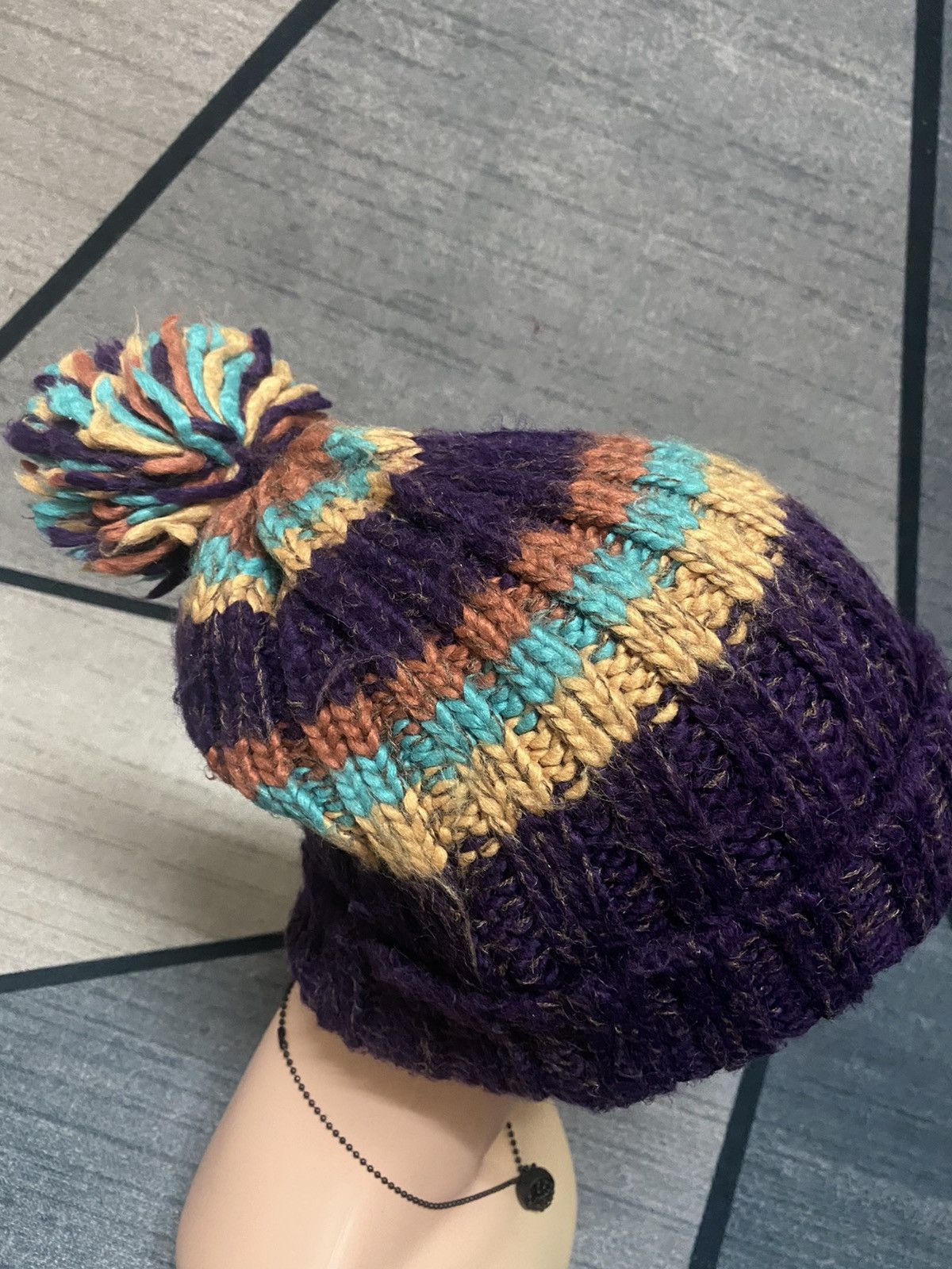 Japanese Brand Japanese Amina Stripes Knitted Beanie Hat Size ONE SIZE - 3 Thumbnail