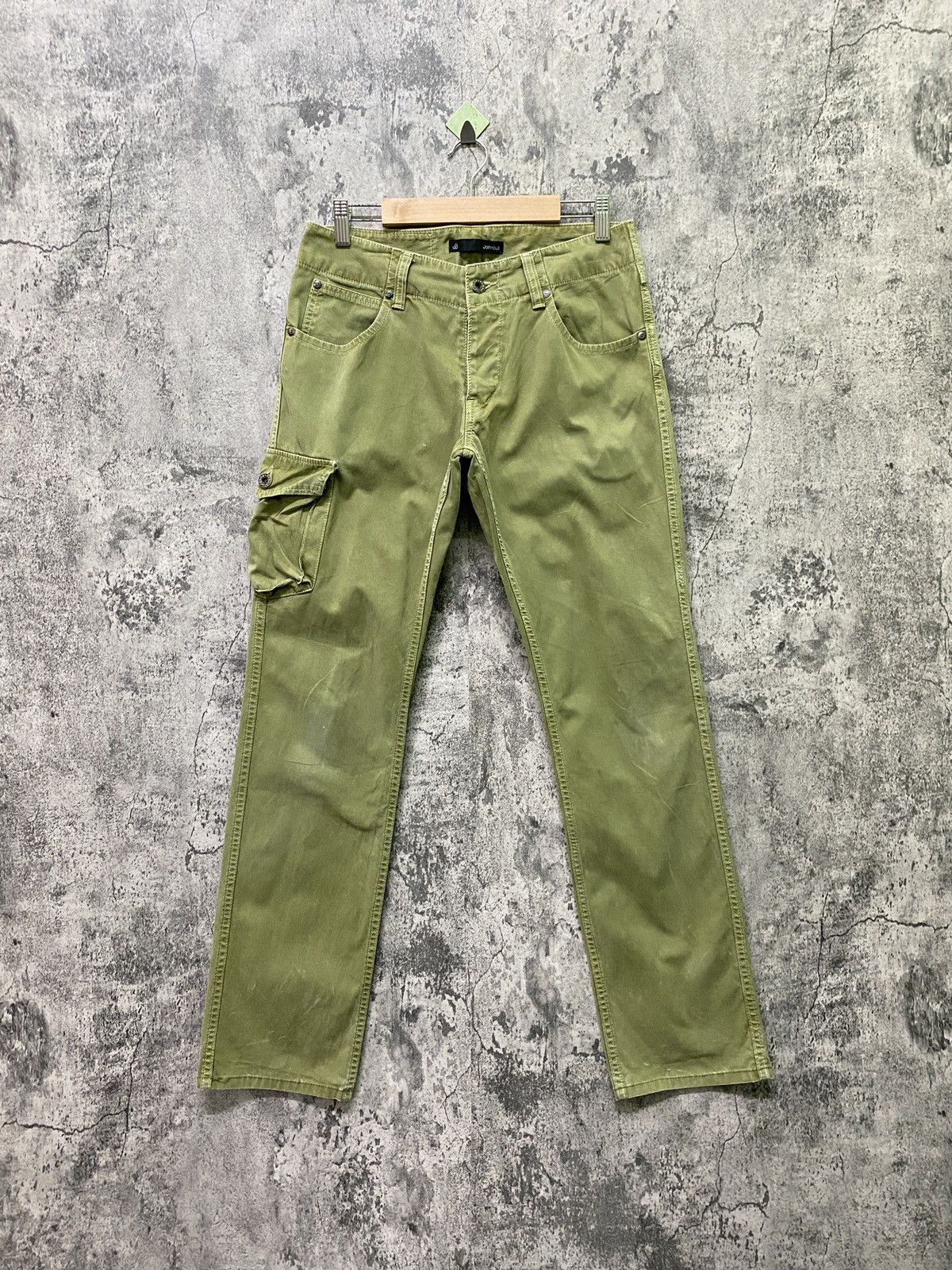 image of John Bull x Vintage Johnbull Japan Cargo Slim Fit Low Rise Pants in Green, Men's (Size 28)