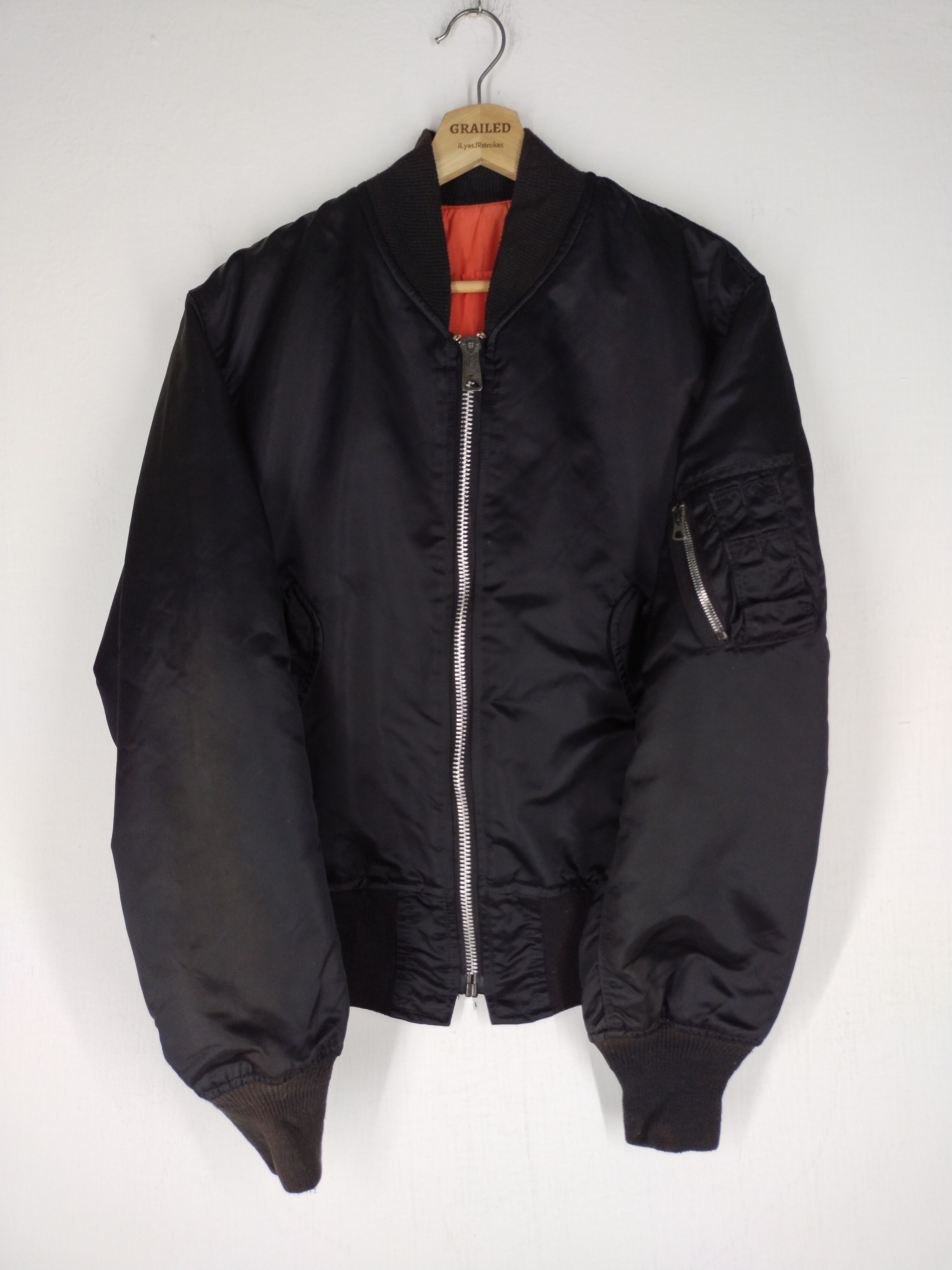Vintage VINTAGE REVERSIBLE JACKET MA-1 FLYER'S MEN BLACK JACKET Size US L / EU 52-54 / 3 - 3 Thumbnail