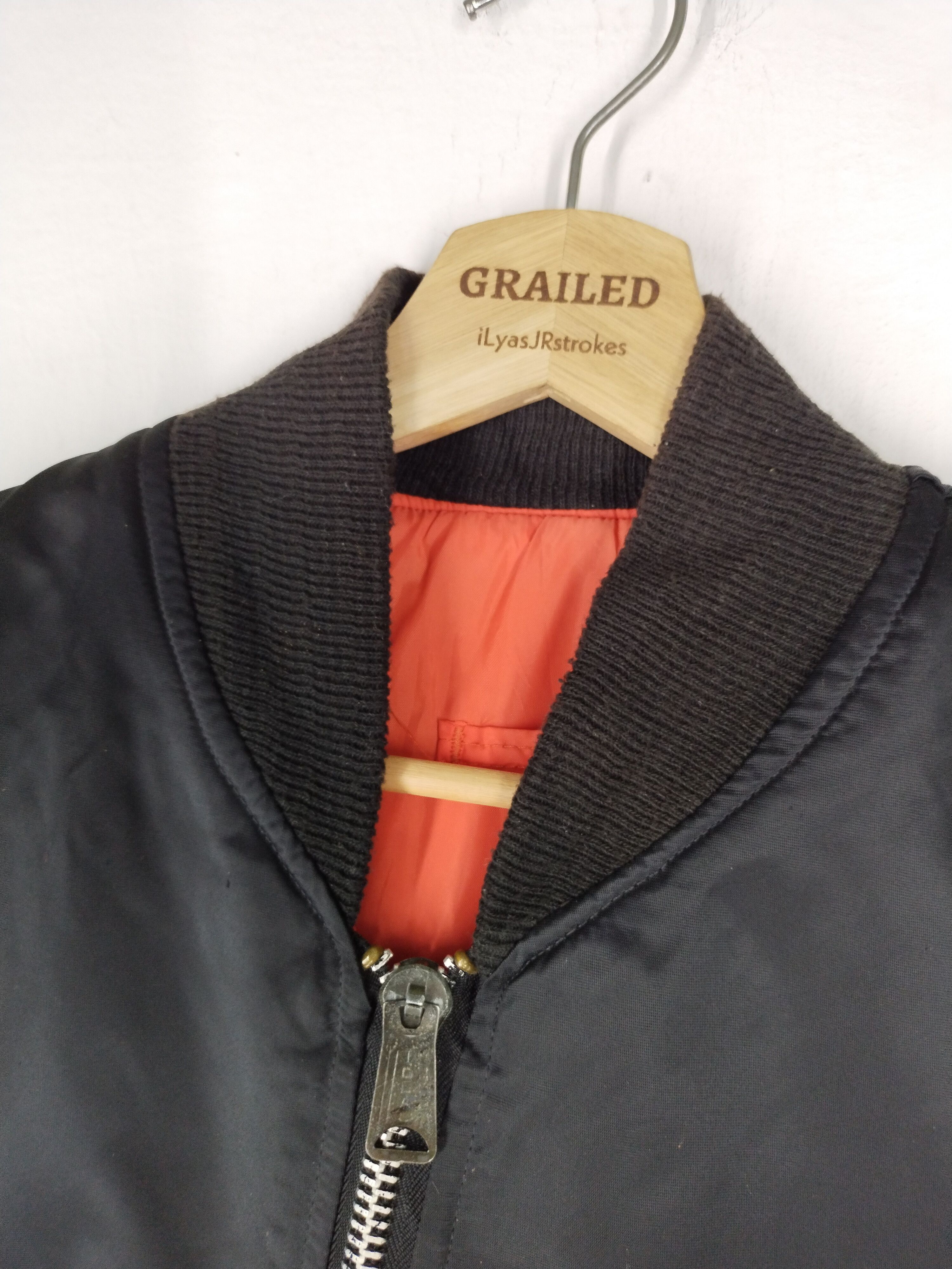Vintage VINTAGE REVERSIBLE JACKET MA-1 FLYER'S MEN BLACK JACKET Size US L / EU 52-54 / 3 - 18 Thumbnail