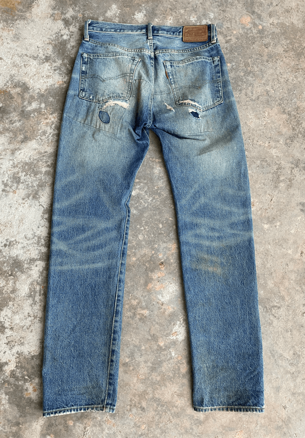 Levi's Light Wash Rebuild Distressed Levi's 501ZXX Redline Jeans Size US 30 / EU 46 - 2 Thumbnail