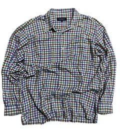 Saint Laurent Flannel Check Button Up Shirt Red Grey Cotton