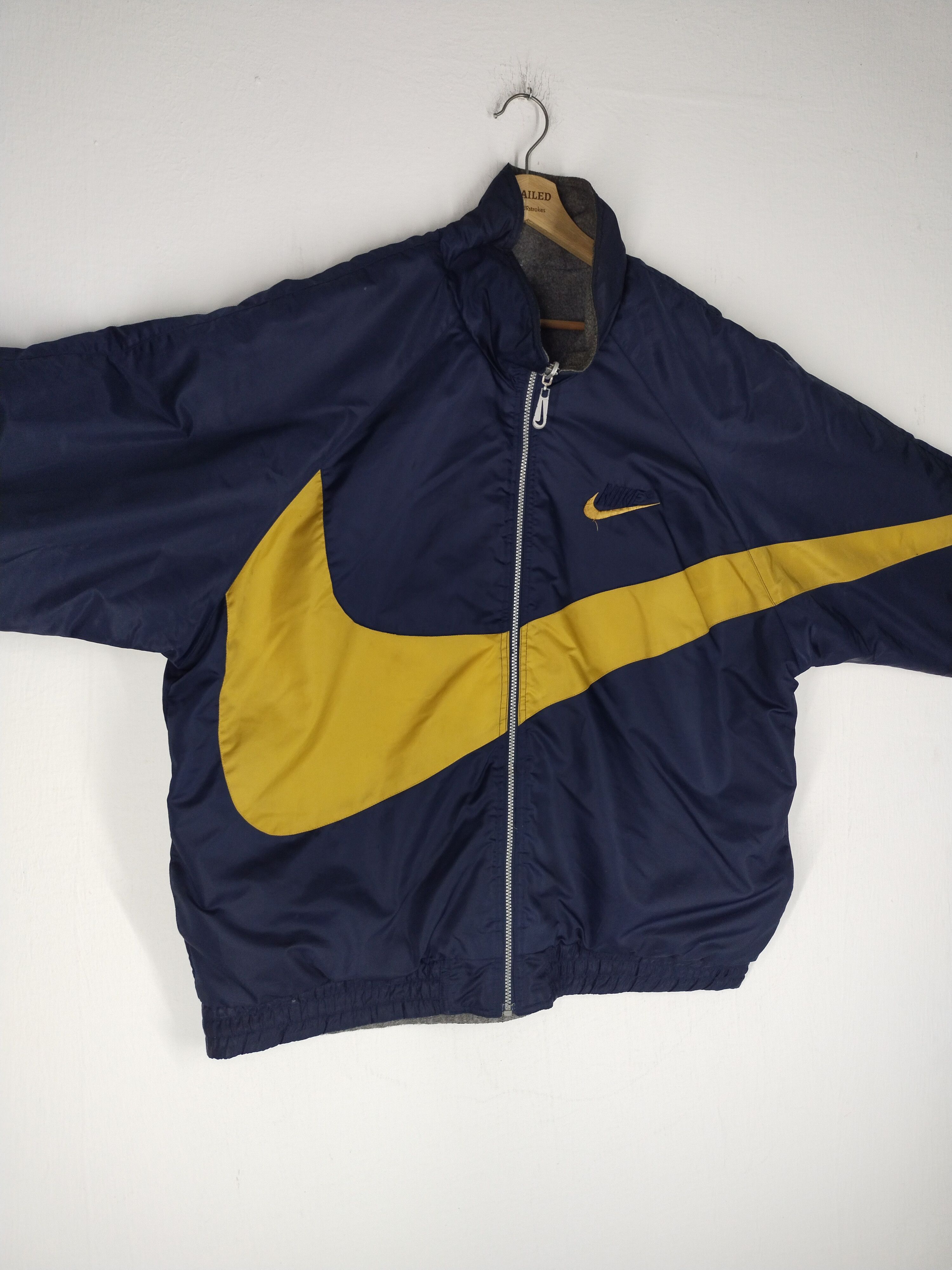 Nike × Vintage 🔥VINTAGE 90s BIG SWOOSH NIKE REVERSIBLE JACKET Size US L / EU 52-54 / 3 - 1 Thumbnail