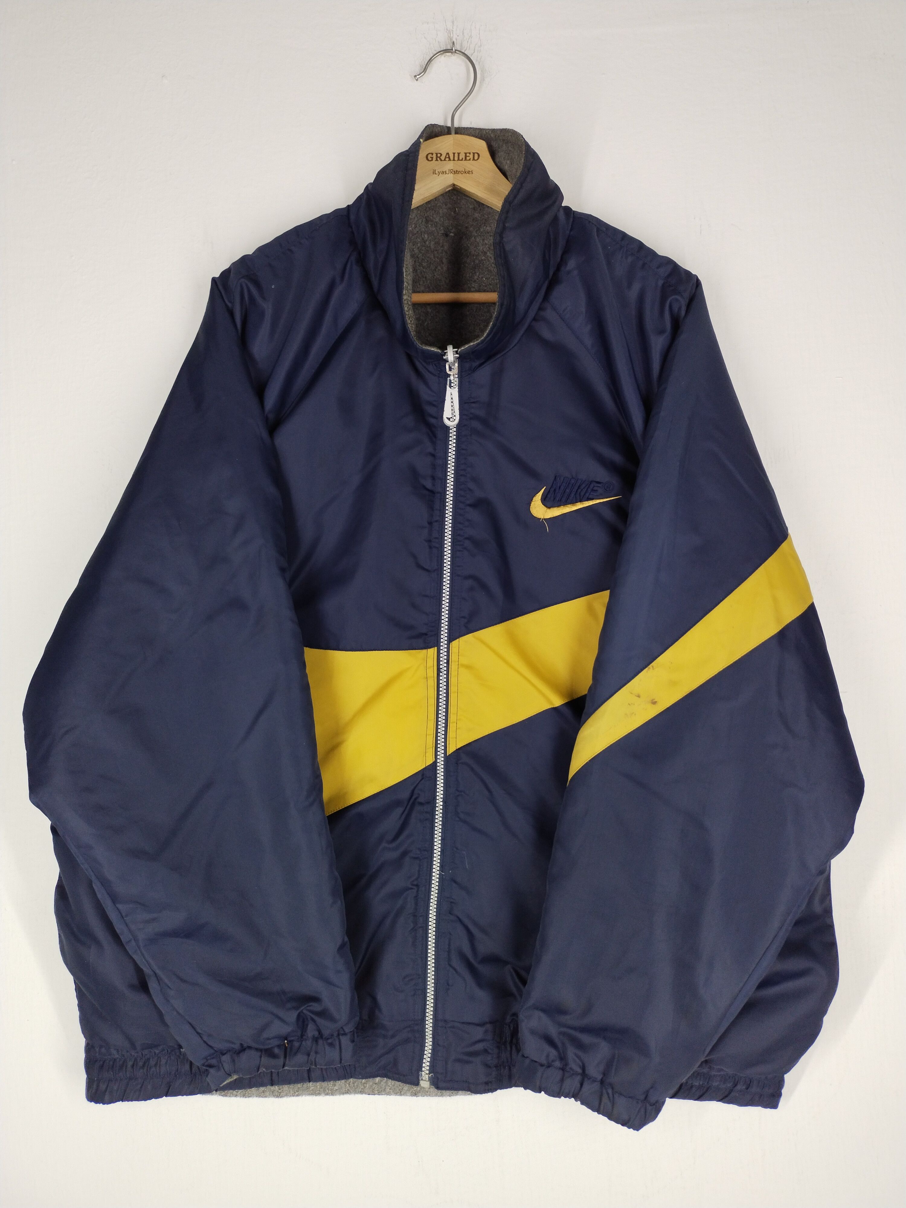 Nike × Vintage 🔥VINTAGE 90s BIG SWOOSH NIKE REVERSIBLE JACKET Size US L / EU 52-54 / 3 - 4 Thumbnail