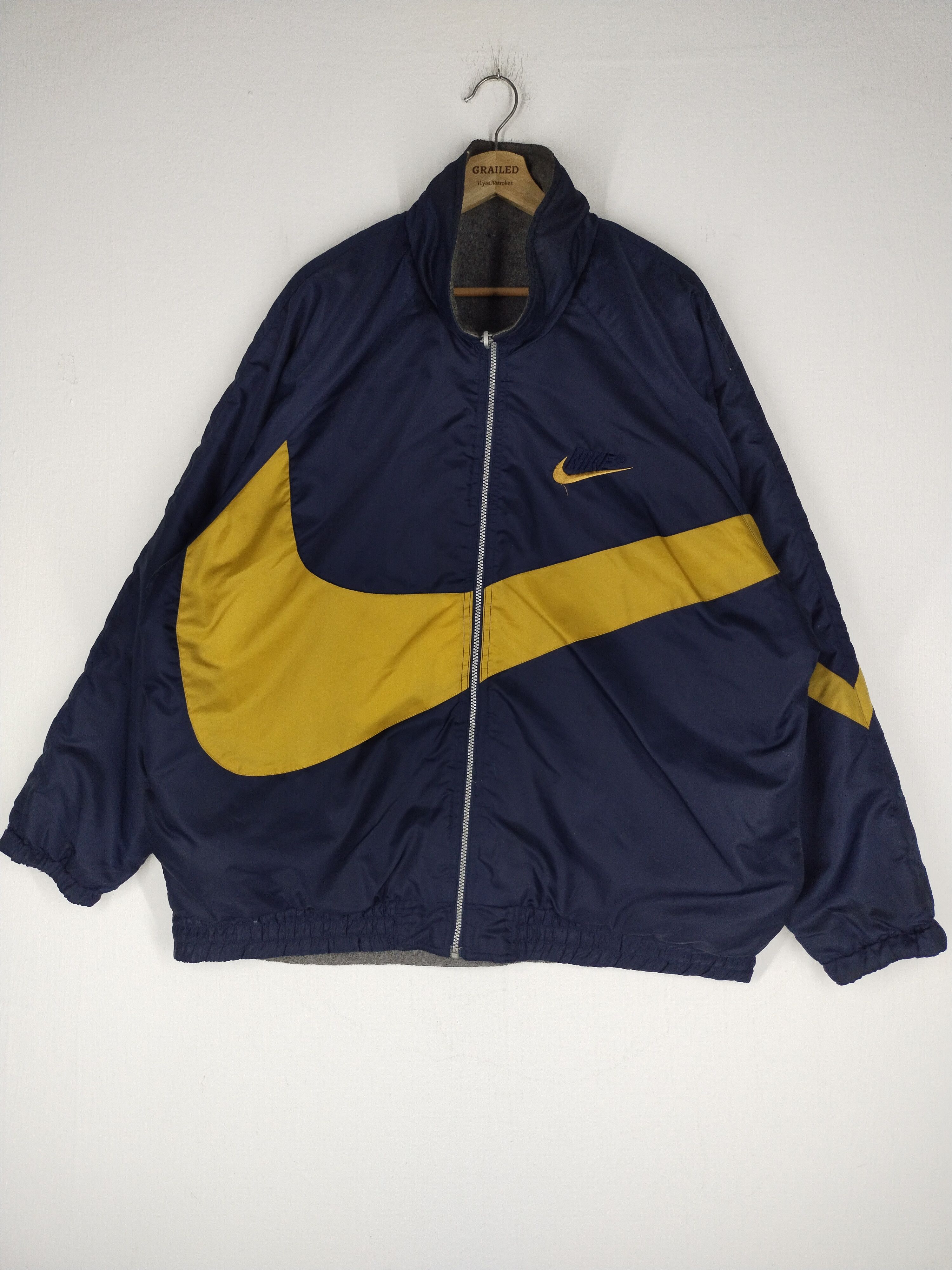Nike × Vintage 🔥VINTAGE 90s BIG SWOOSH NIKE REVERSIBLE JACKET Size US L / EU 52-54 / 3 - 8 Thumbnail