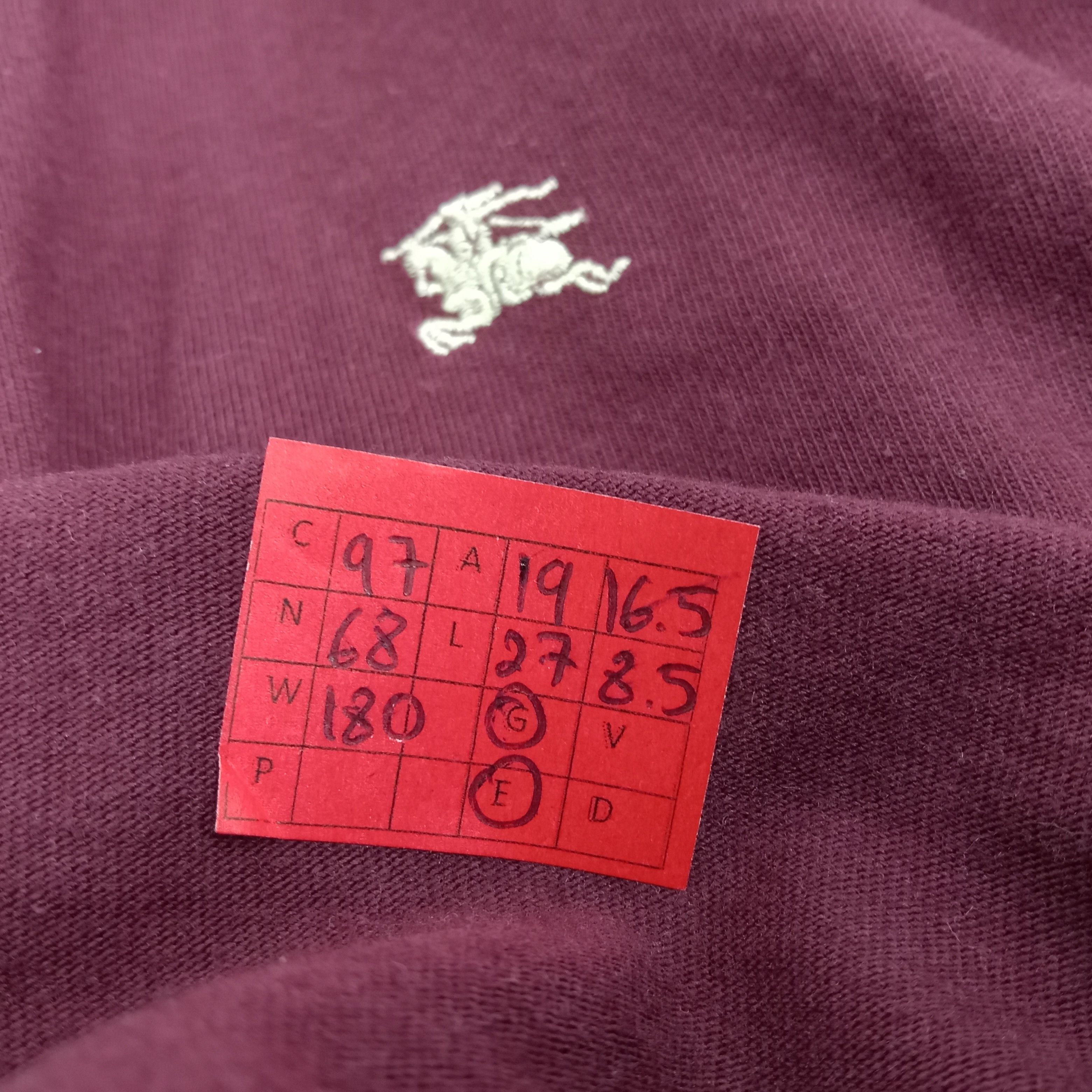 Burberry × Vintage Burberry London Small Logo Design Maroon Tshirt Size US M / EU 48-50 / 2 - 8 Thumbnail