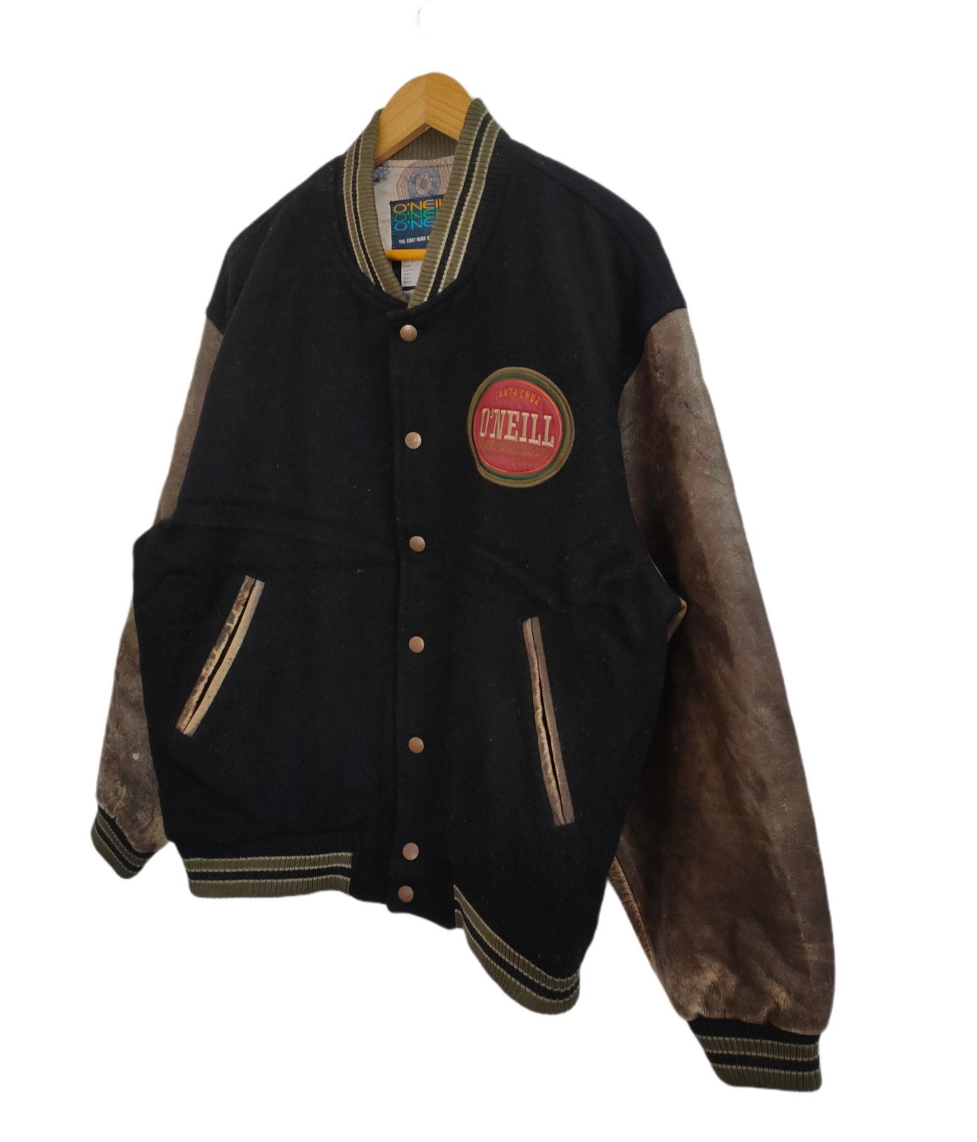 O'Neill 🔥 Vintage O'Neill Wool Leather Varsity Jacket Size US M / EU 48-50 / 2 - 3 Thumbnail