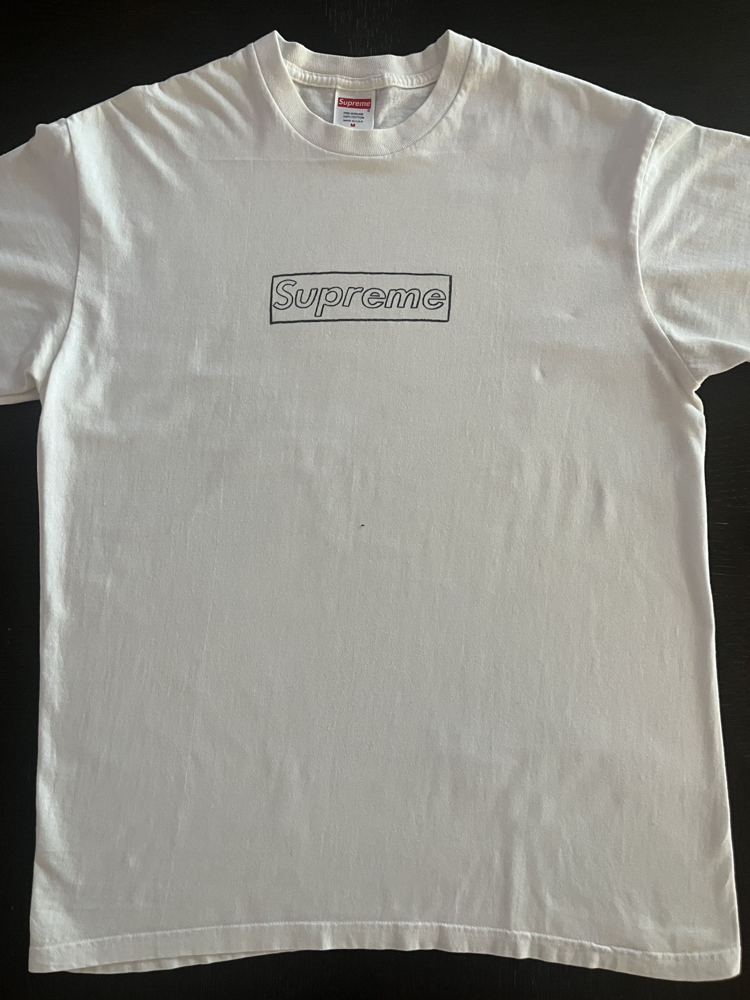 Kaws × Supreme Supreme KAWS Chalk Logo Tee White | Grailed