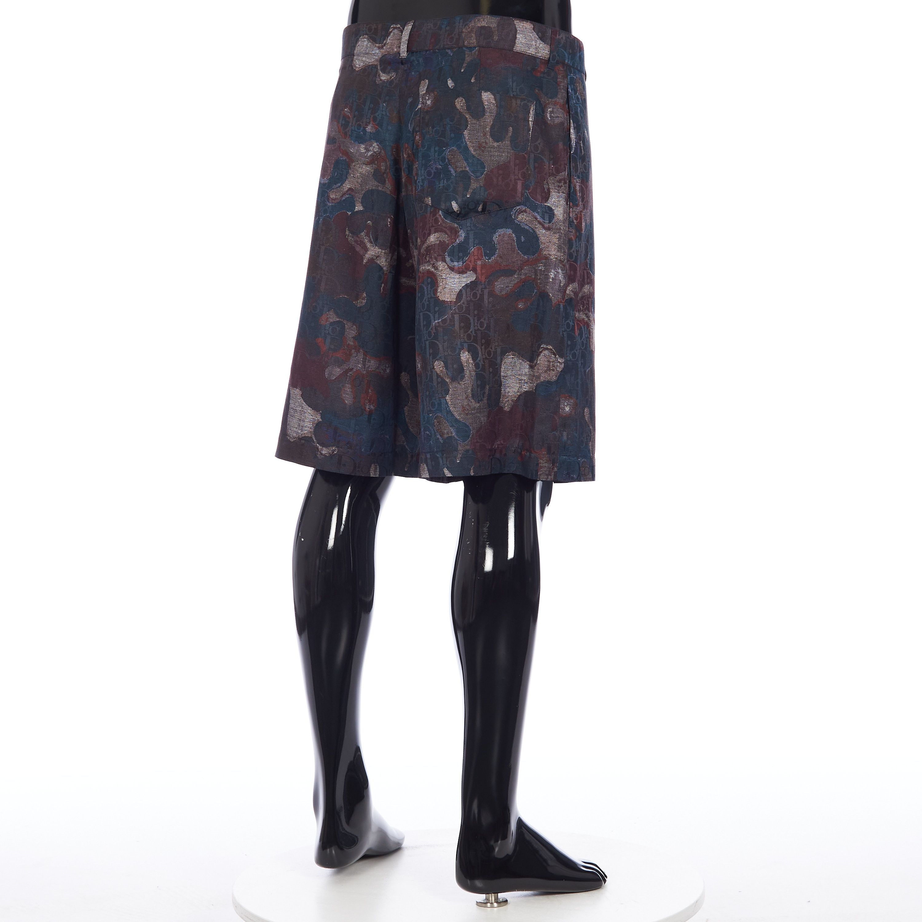 Dior Bermuda Shorts In Camouflage Cotton and Silk Jacquard Size US 32 / EU 48 - 6 Thumbnail