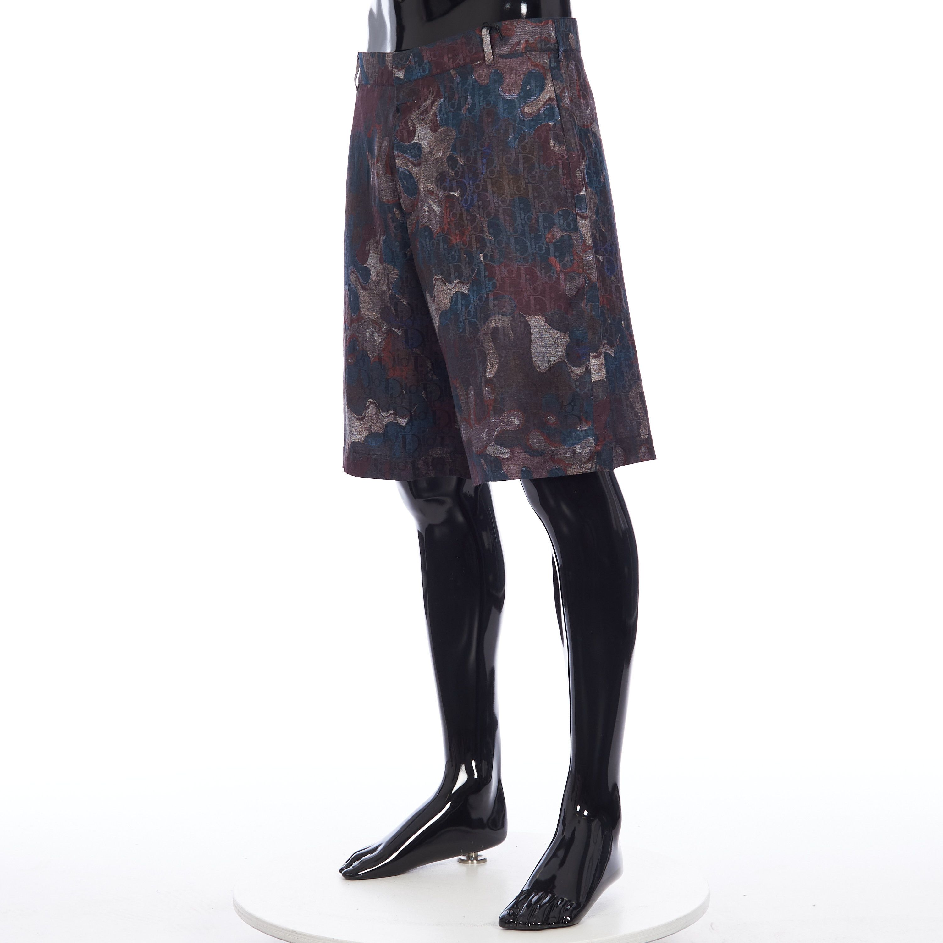 Dior Bermuda Shorts In Camouflage Cotton and Silk Jacquard Size US 32 / EU 48 - 2 Thumbnail