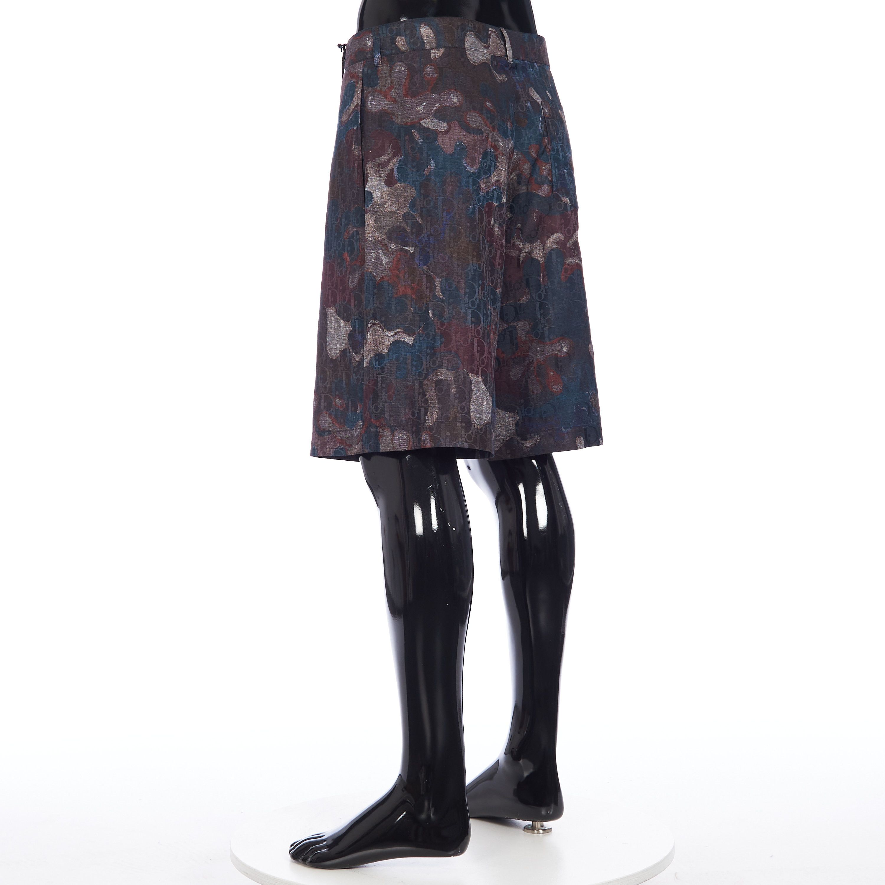 Dior Bermuda Shorts In Camouflage Cotton and Silk Jacquard Size US 32 / EU 48 - 4 Thumbnail