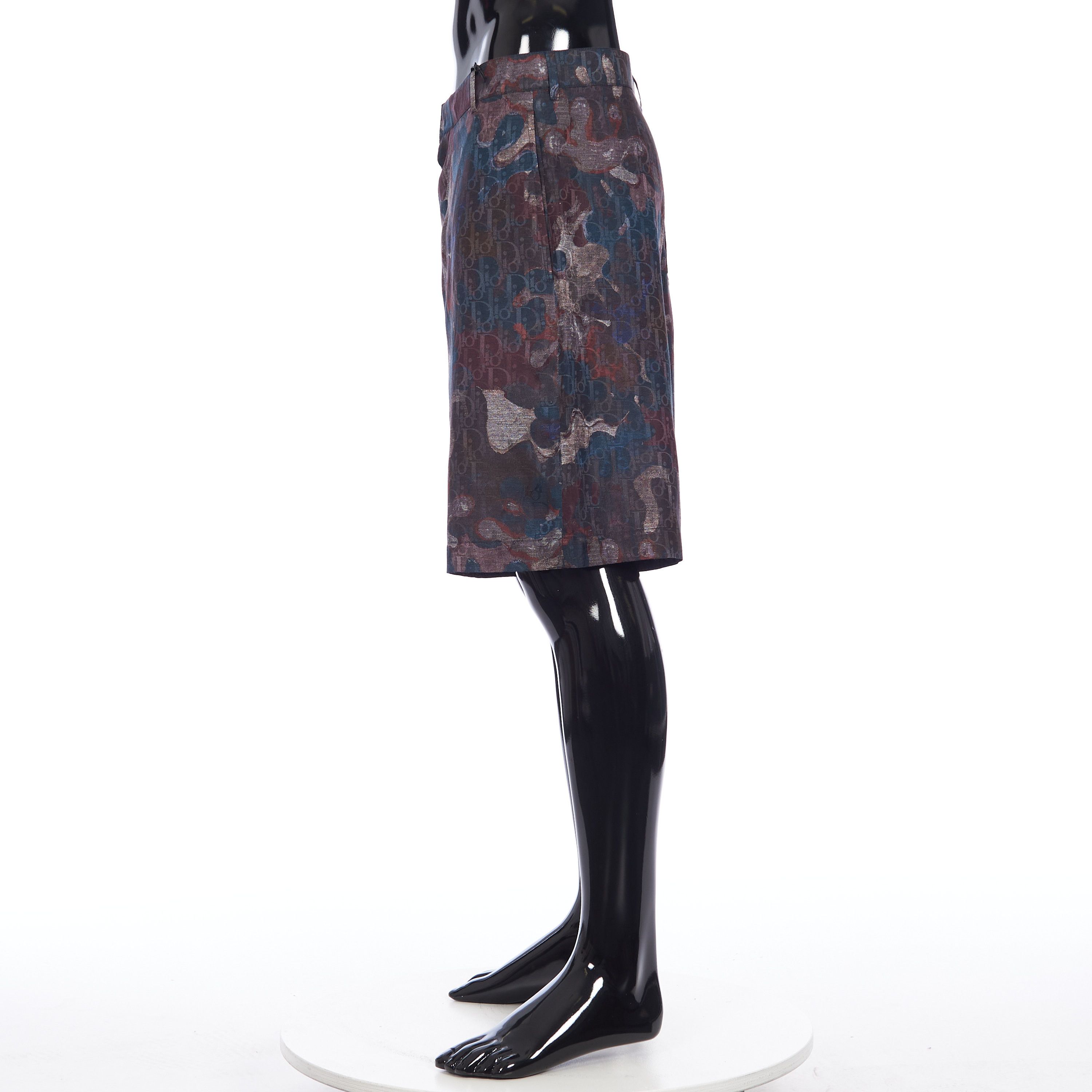 Dior Bermuda Shorts In Camouflage Cotton and Silk Jacquard Size US 32 / EU 48 - 3 Thumbnail