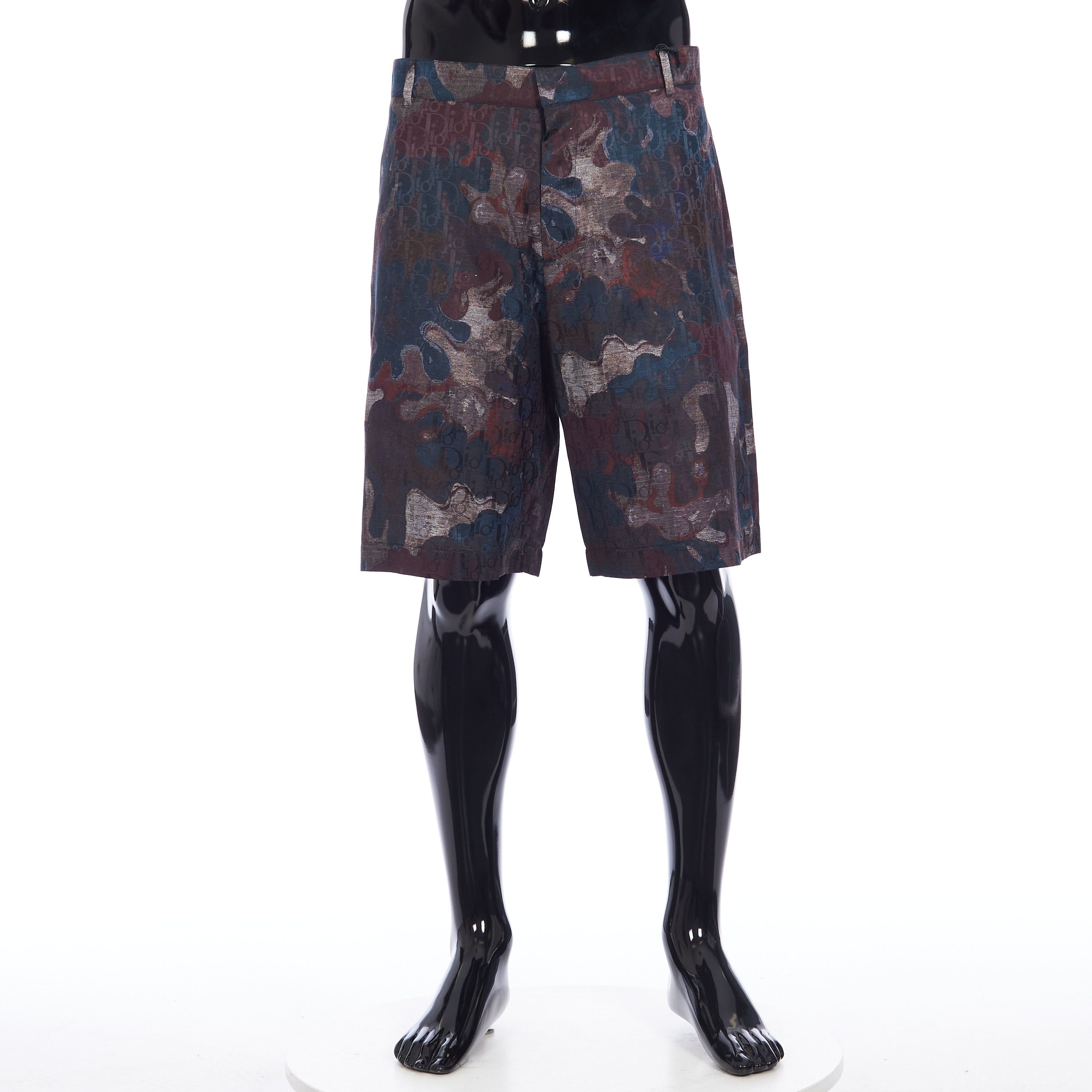 Dior Bermuda Shorts In Camouflage Cotton and Silk Jacquard Size US 32 / EU 48 - 1 Thumbnail