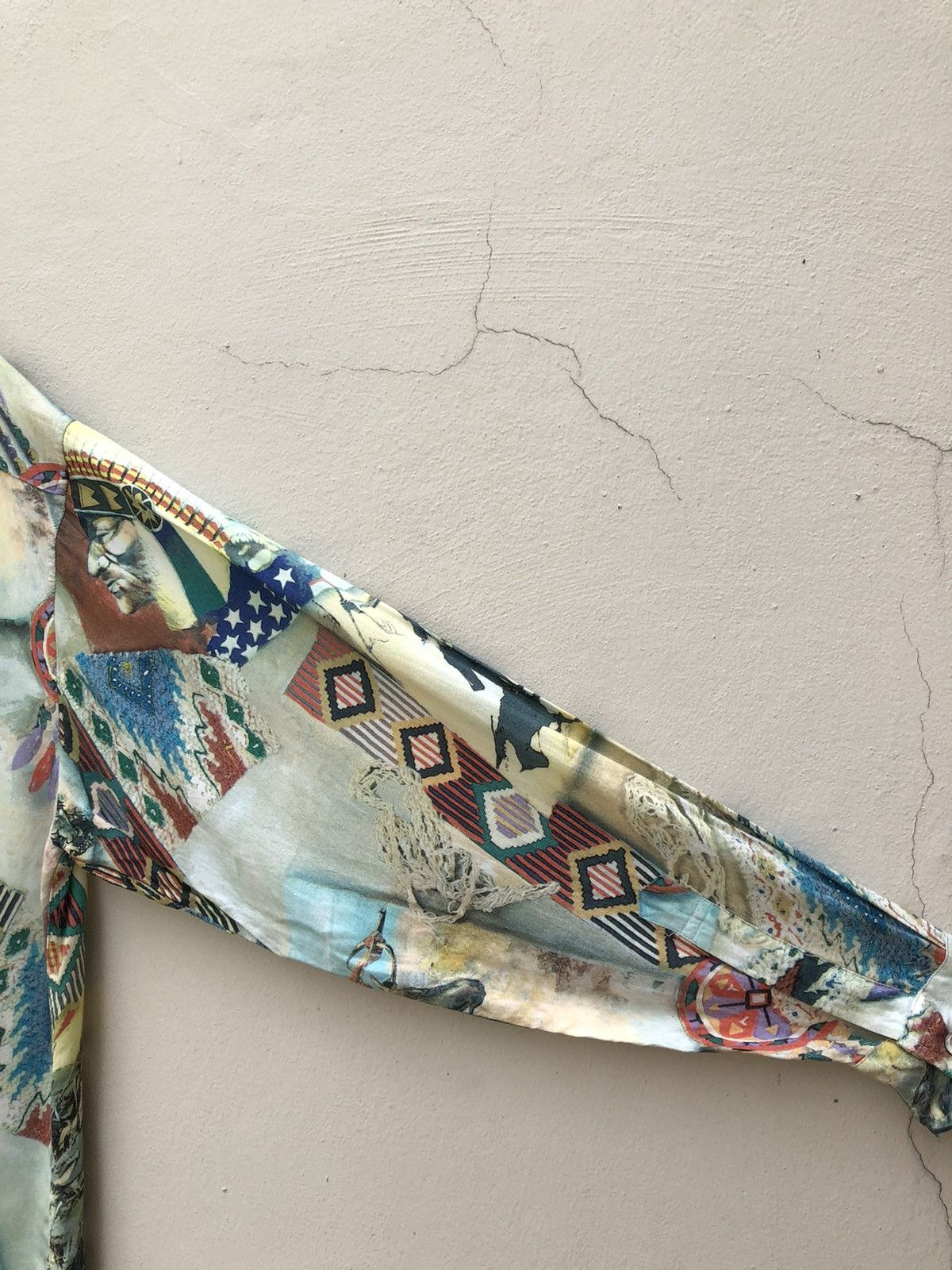 Vintage Bazzanti Indian Motif Chief Hunting Rayon Long Sleeve Shirt Size US M / EU 48-50 / 2 - 15 Thumbnail