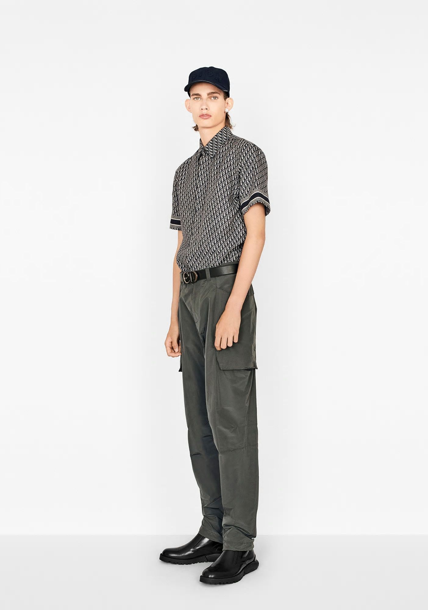 Dior × Kim Jones Anthracite Gray Technical Cotton Ripstop Cargo Pants Size US 32 / EU 48 - 1 Thumbnail