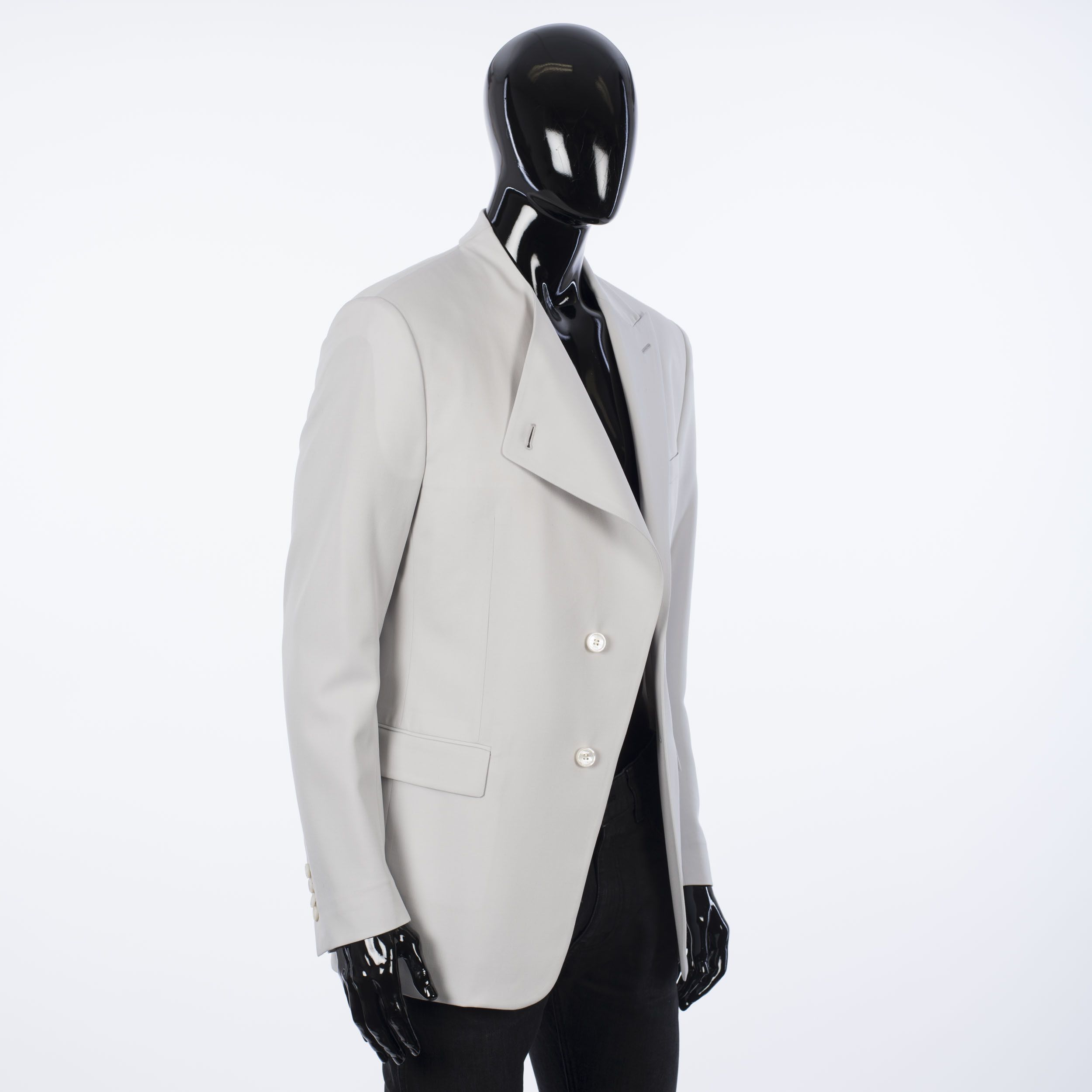 Dior × Kim Jones SS20 Gray Wool Twill Jacket With Asymmetric Collar Size 40R - 10 Thumbnail