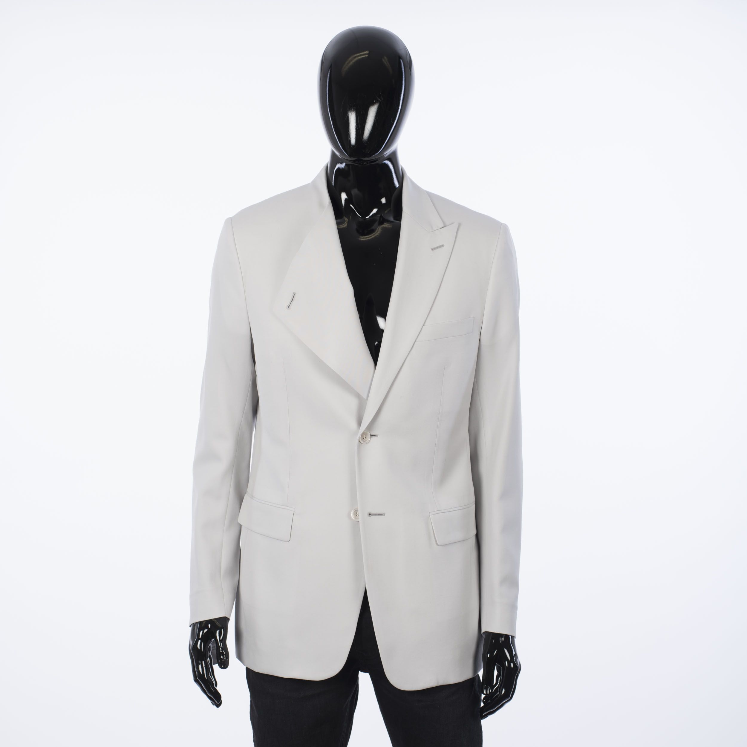 Dior × Kim Jones SS20 Gray Wool Twill Jacket With Asymmetric Collar Size 40R - 2 Thumbnail