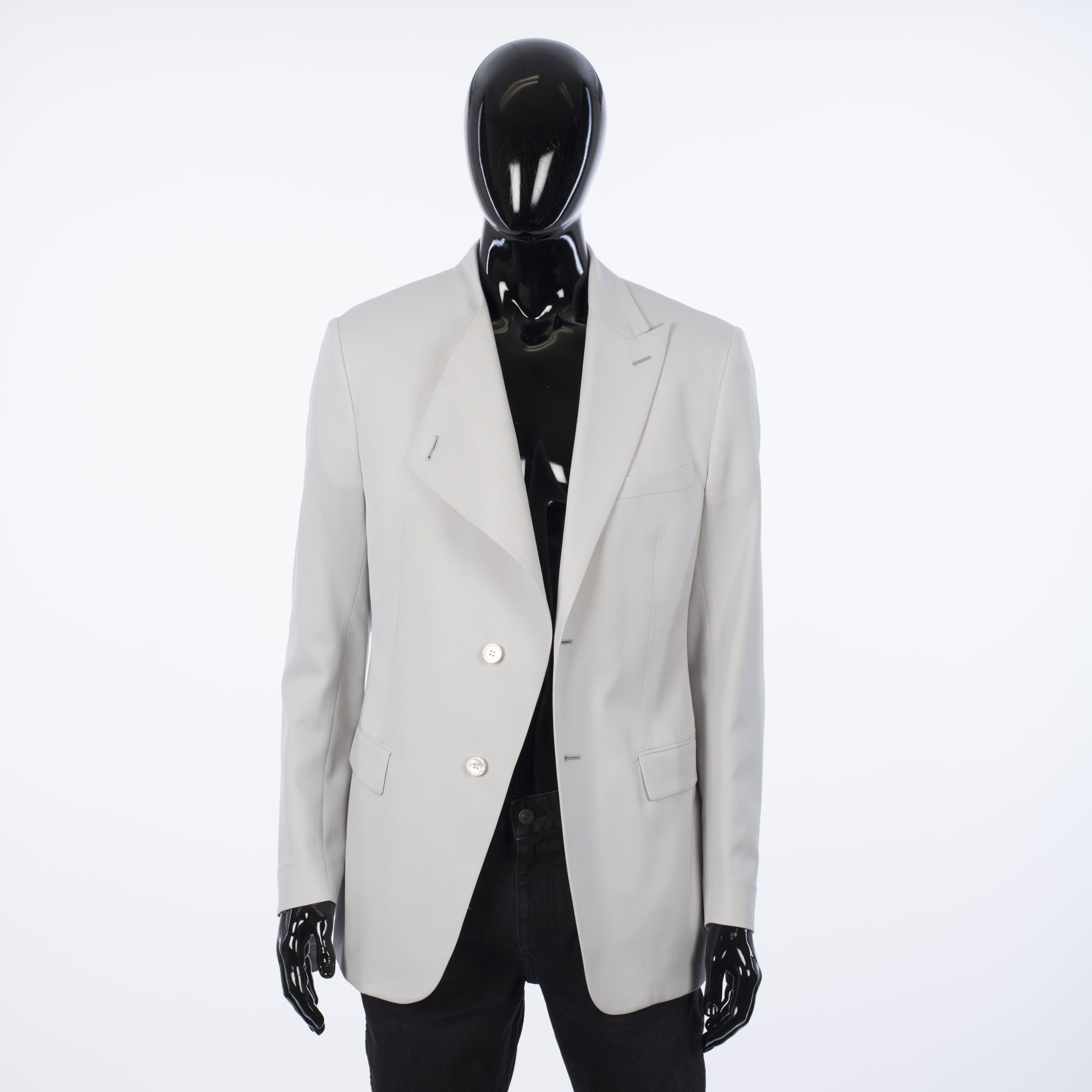 Dior × Kim Jones SS20 Gray Wool Twill Jacket With Asymmetric Collar Size 40R - 3 Thumbnail