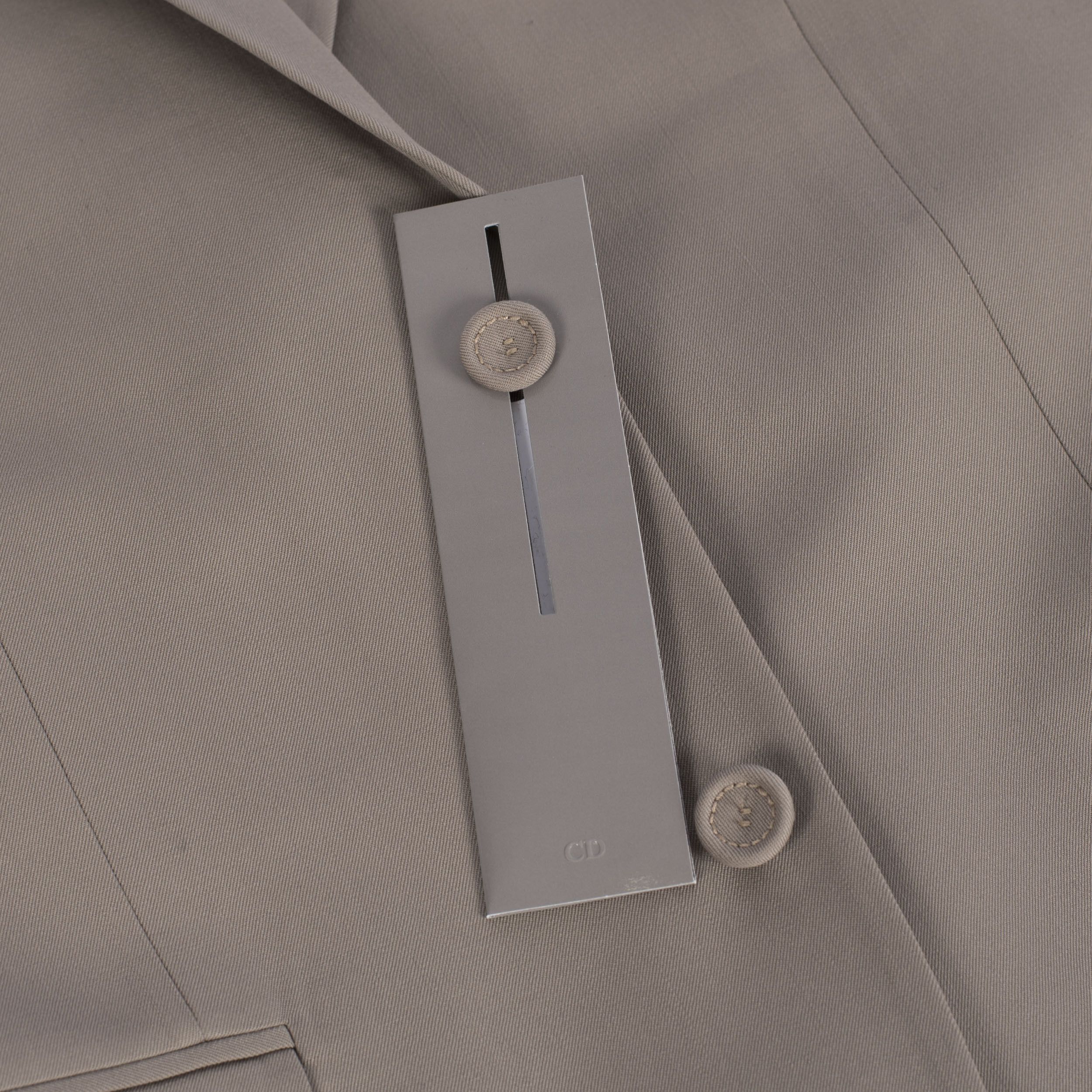 Dior SS21 Blazer With 'Dior' Striped Cuffs In Beige Wool Twill Size 40R - 12 Thumbnail