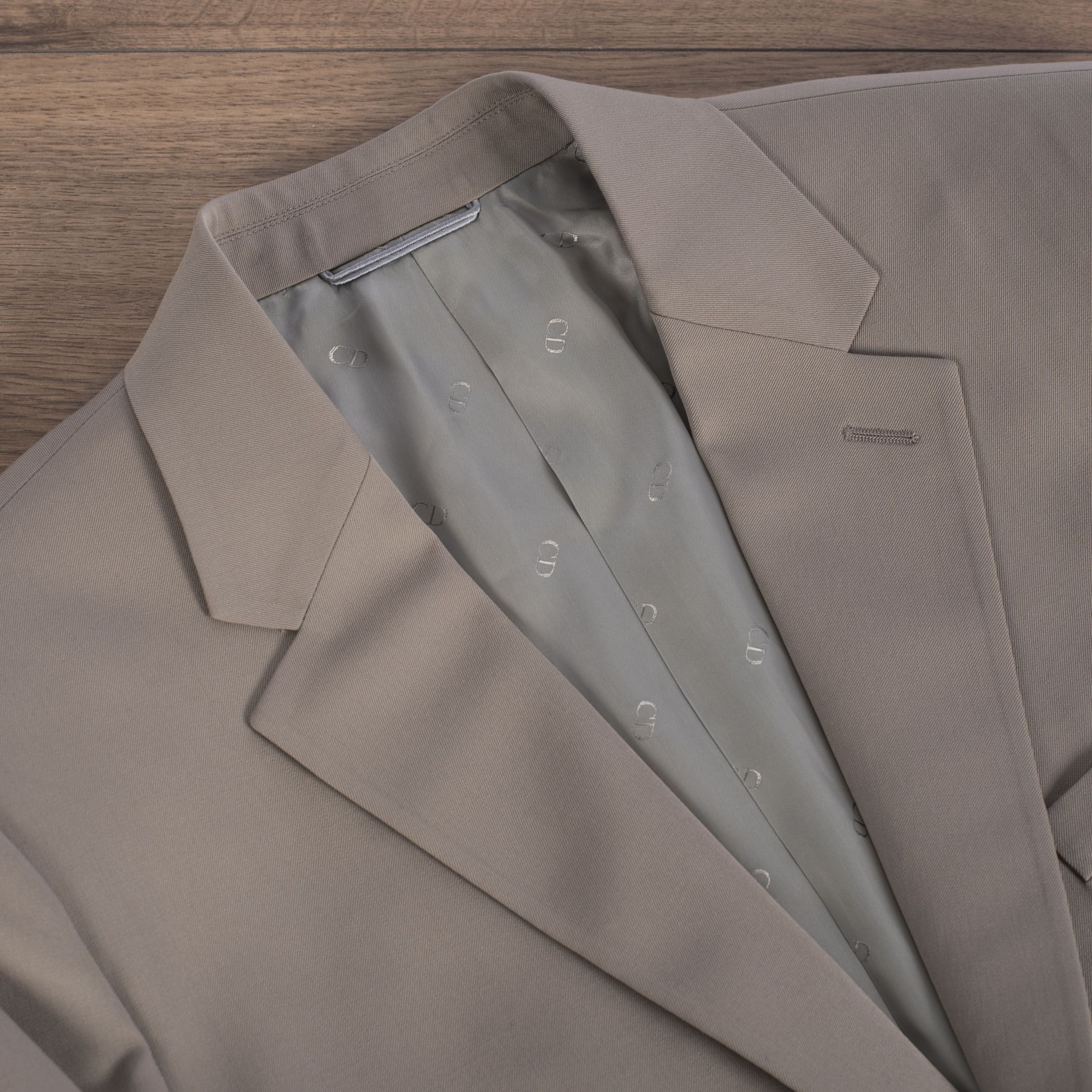 Dior SS21 Blazer With 'Dior' Striped Cuffs In Beige Wool Twill Size 40R - 10 Thumbnail