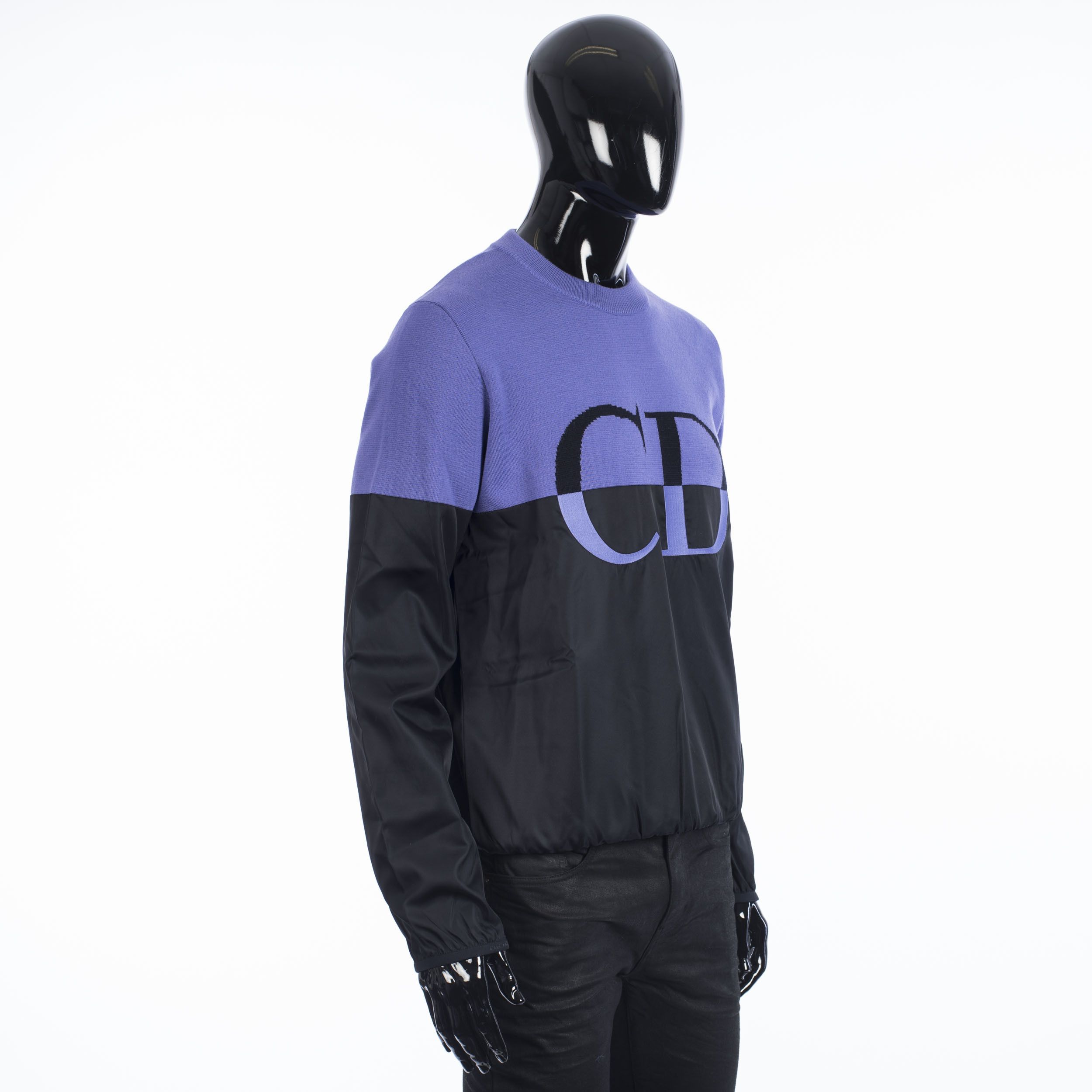 Dior SS21 CD Sweater In Purple Punto Milano Wool & Black Fabric Size US M / EU 48-50 / 2 - 3 Thumbnail