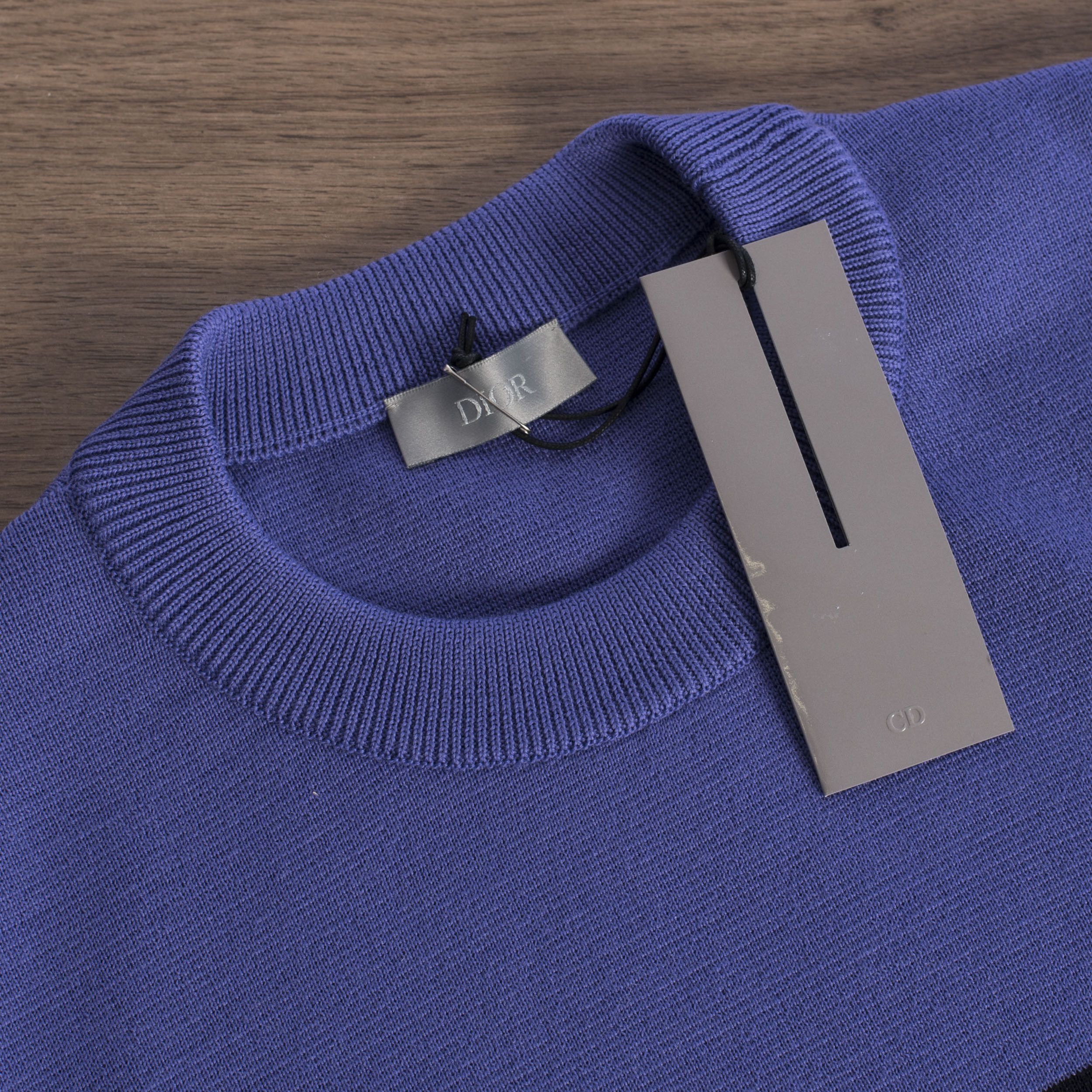 Dior SS21 CD Sweater In Purple Punto Milano Wool & Black Fabric Size US M / EU 48-50 / 2 - 10 Thumbnail