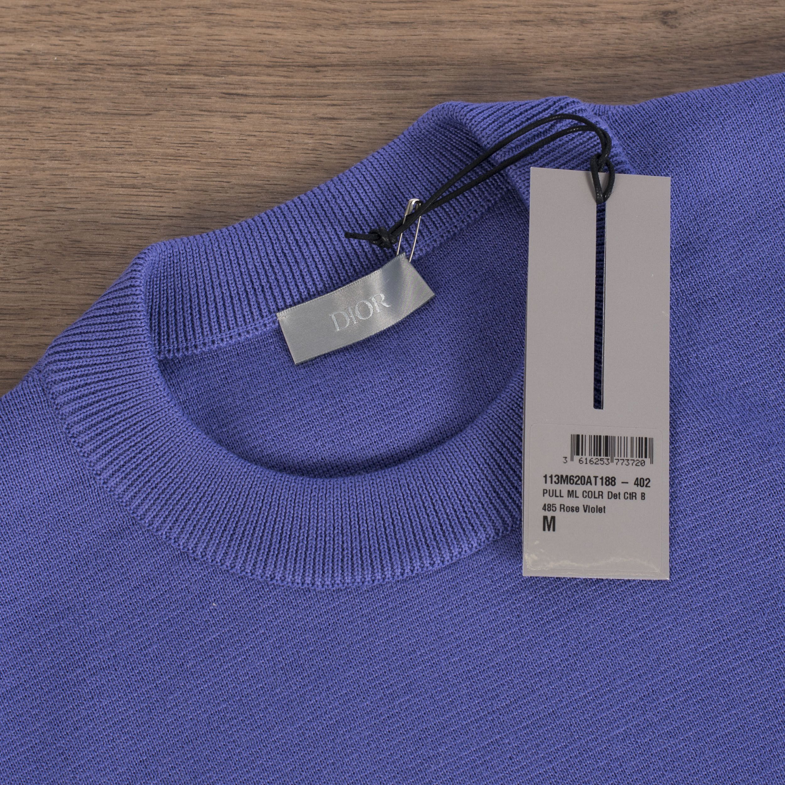 Dior SS21 CD Sweater In Purple Punto Milano Wool & Black Fabric Size US M / EU 48-50 / 2 - 12 Thumbnail