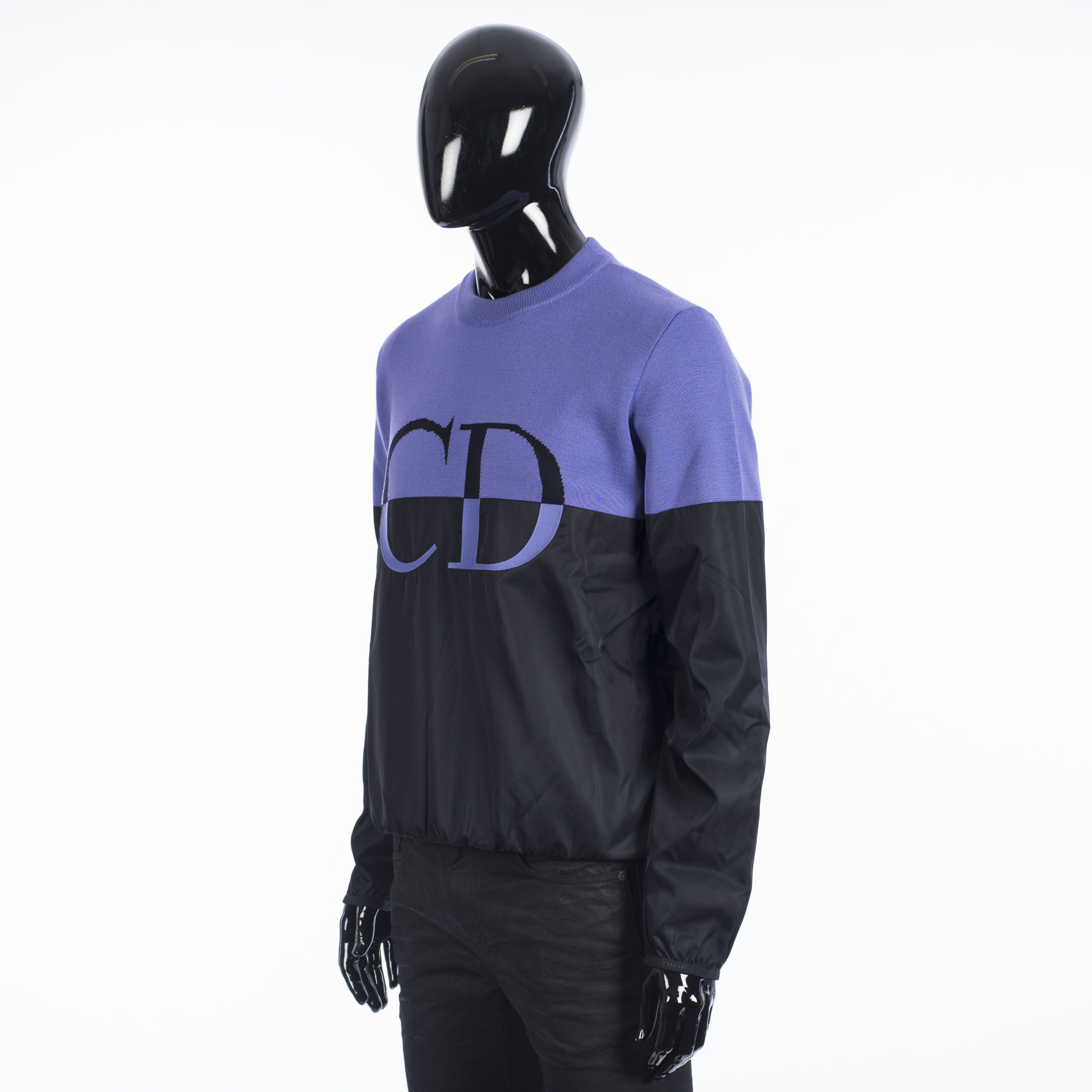 Dior SS21 CD Sweater In Purple Punto Milano Wool & Black Fabric Size US M / EU 48-50 / 2 - 2 Thumbnail