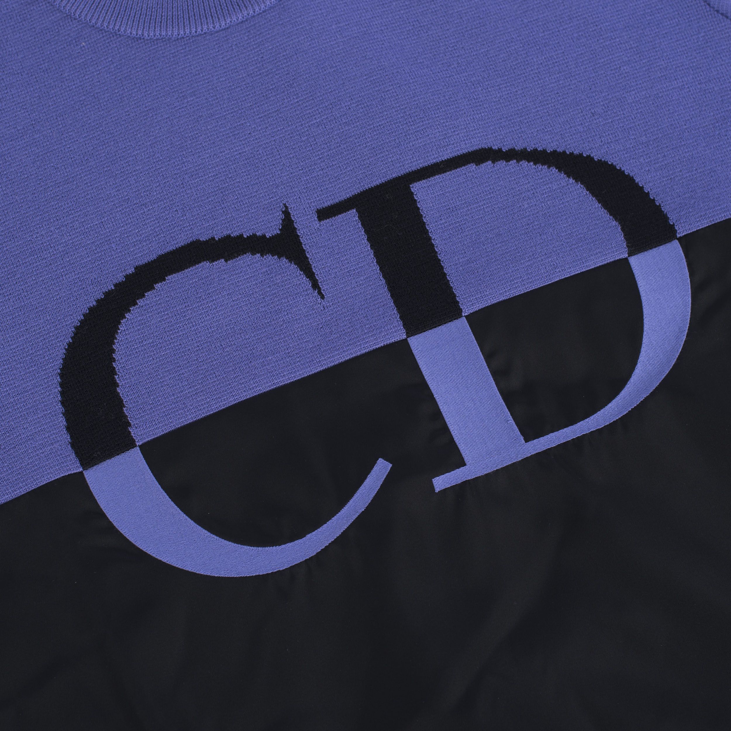 Dior SS21 CD Sweater In Purple Punto Milano Wool & Black Fabric Size US M / EU 48-50 / 2 - 7 Thumbnail