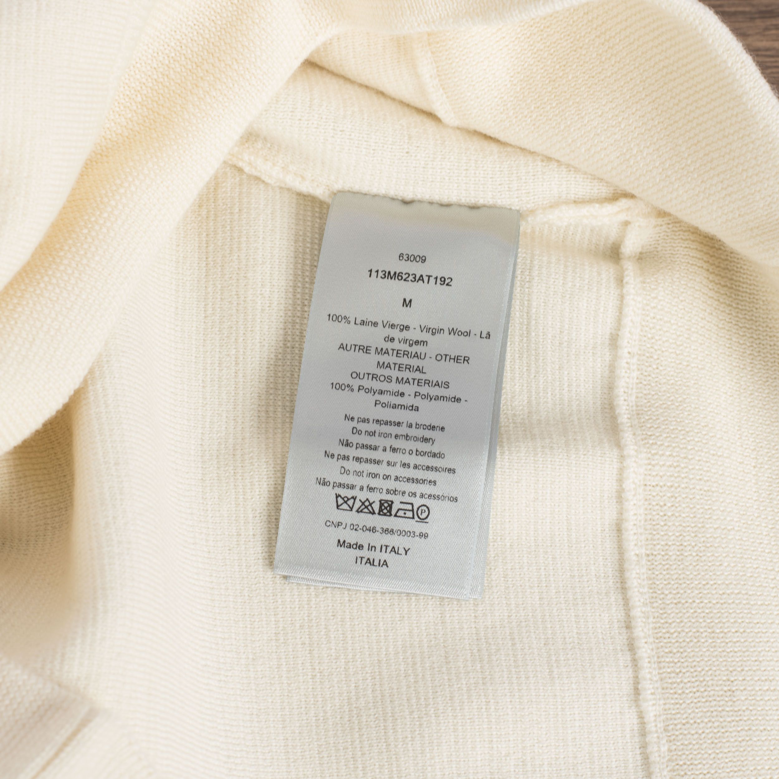 Dior High Collar Sweater With Oblique Inserts In White Wool Size US L / EU 52-54 / 3 - 15 Thumbnail
