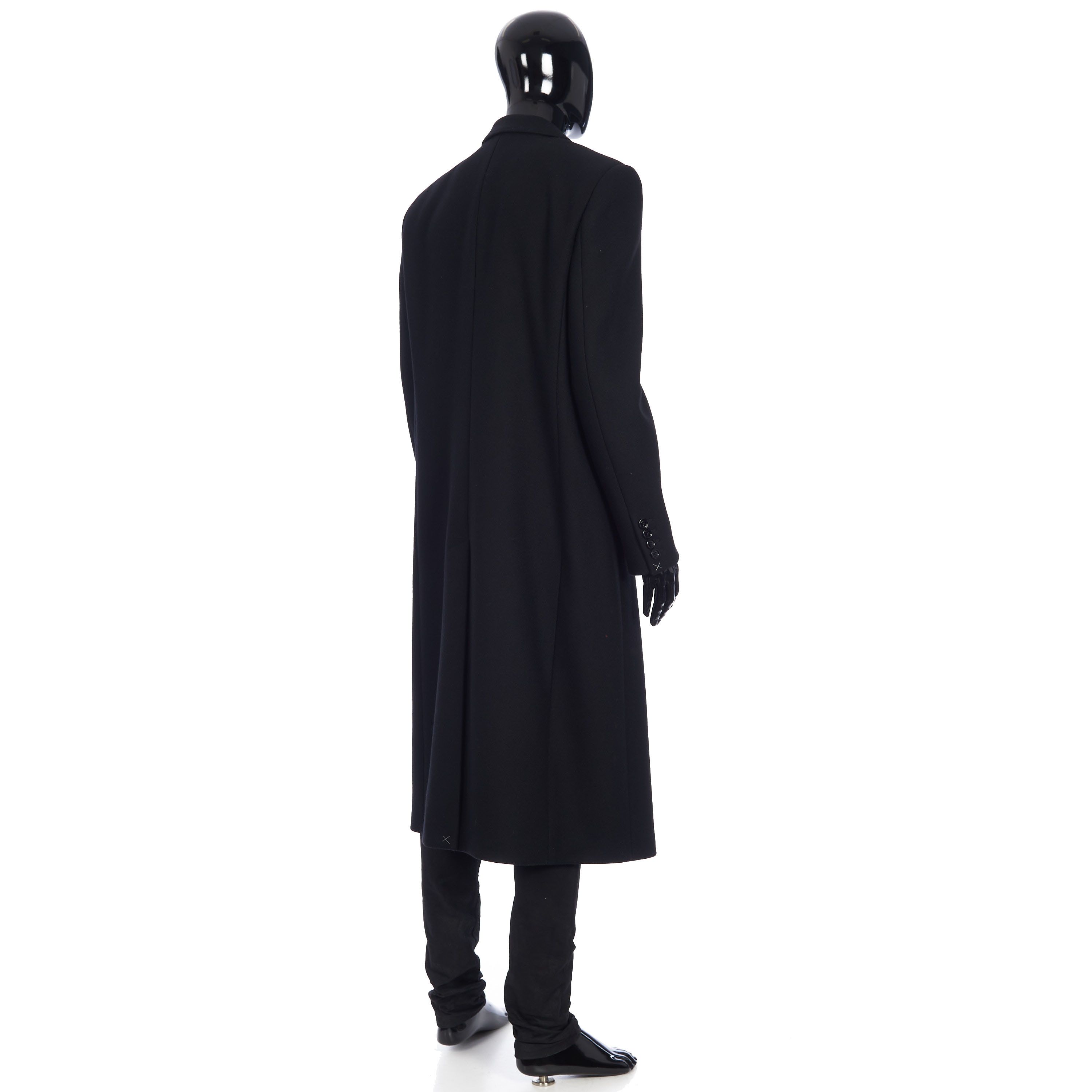 Celine Long Double-Breasted Overcoat Notch Collar Tiger Jacquard Size US M / EU 48-50 / 2 - 6 Thumbnail