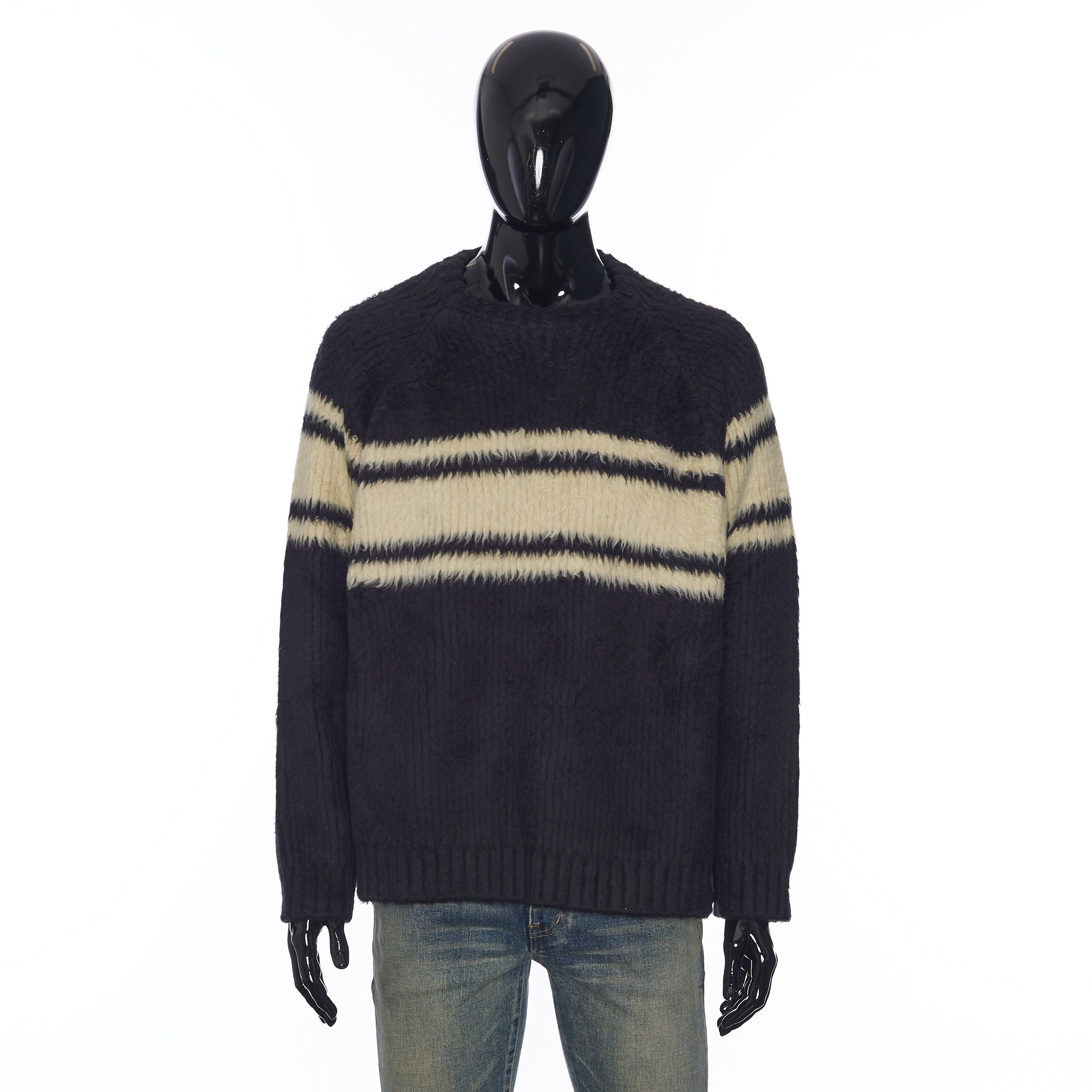 Celine Oversized Sweater In Black & Off White Brushed Cotton Size US L / EU 52-54 / 3 - 1 Thumbnail
