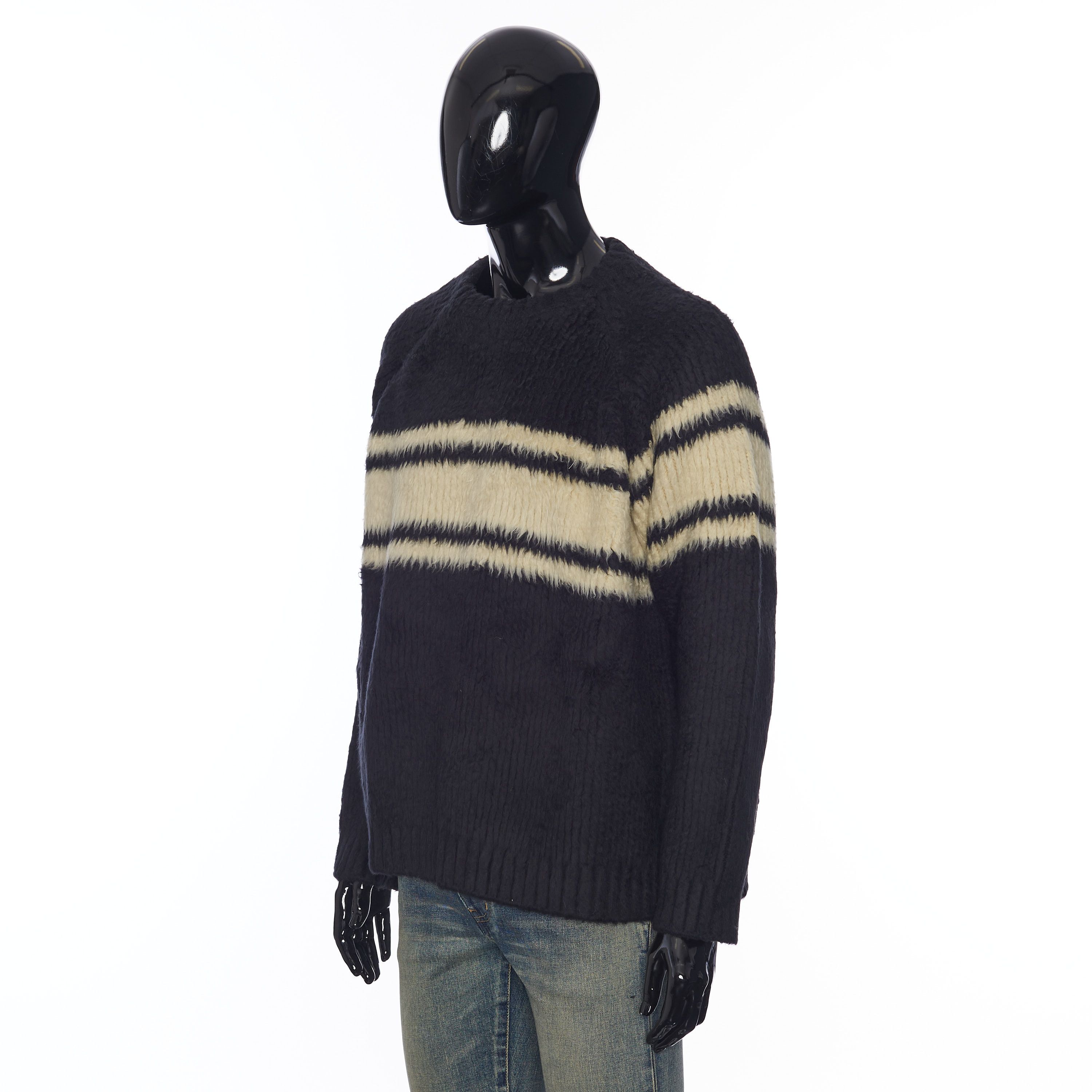 Celine Oversized Sweater In Black & Off White Brushed Cotton Size US L / EU 52-54 / 3 - 2 Thumbnail