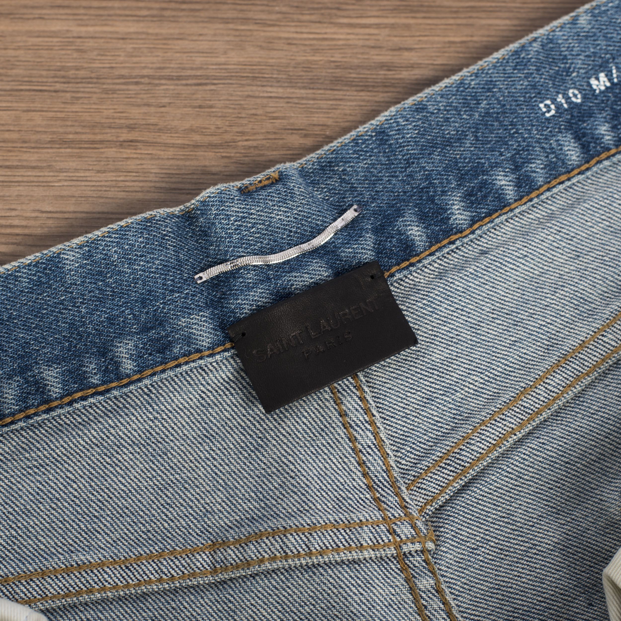 Saint Laurent Paris 790$ Skinny Blue Stretch Denim Jeans With Destroyed Knees Size US 28 / EU 44 - 16 Thumbnail