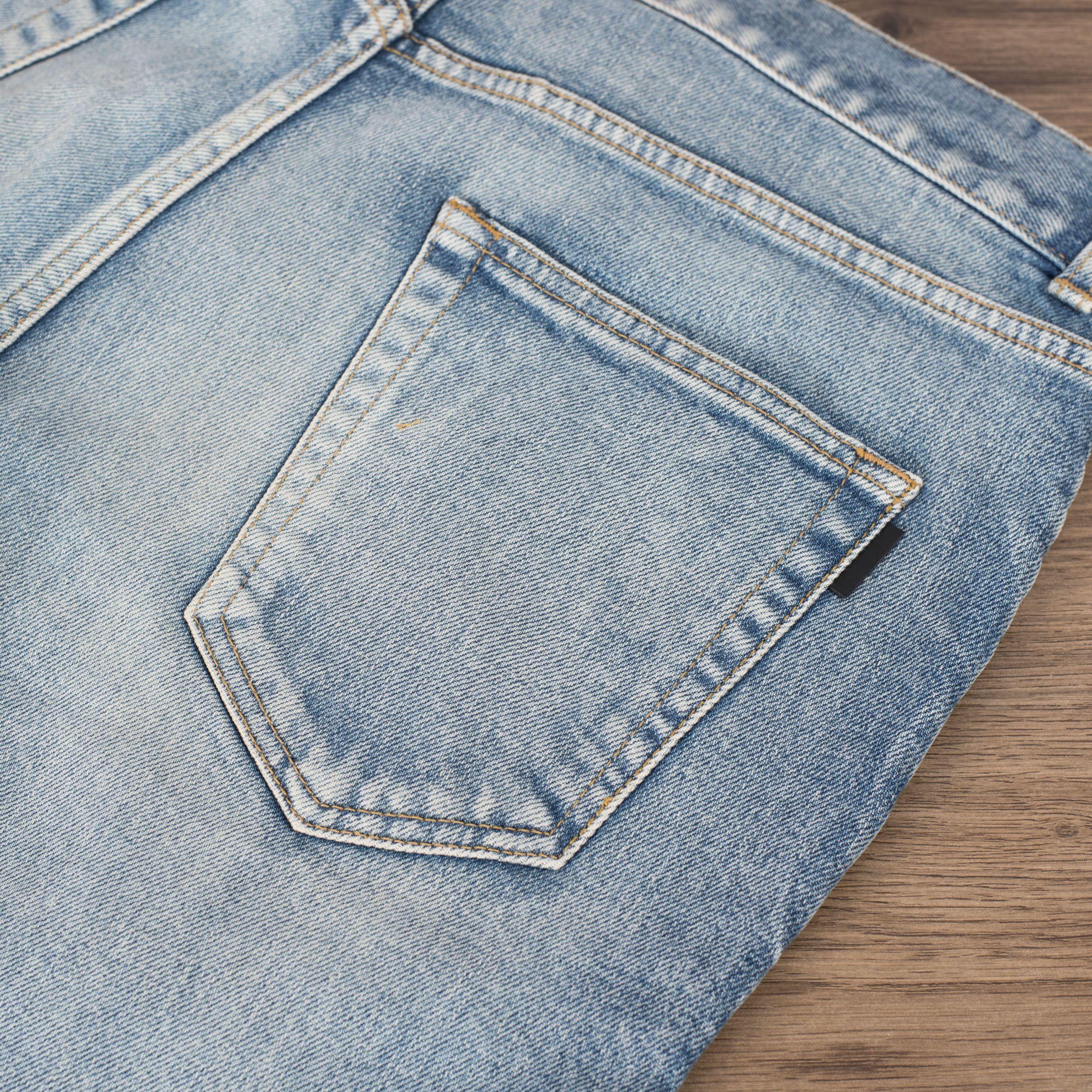 Saint Laurent Paris 790$ Skinny Blue Stretch Denim Jeans With Destroyed Knees Size US 28 / EU 44 - 11 Thumbnail