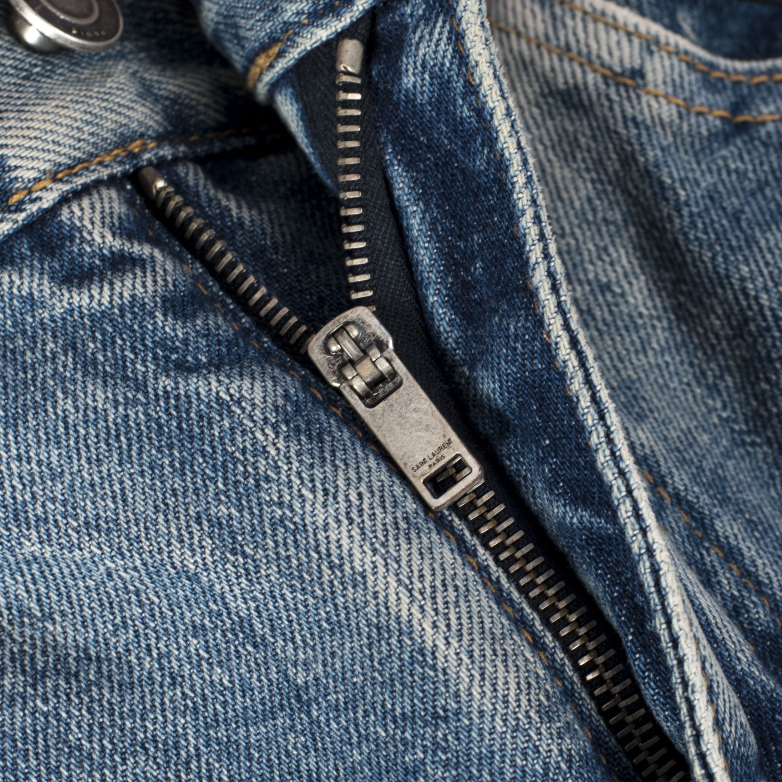 Saint Laurent Paris 790$ Skinny Blue Stretch Denim Jeans With Destroyed Knees Size US 28 / EU 44 - 14 Thumbnail