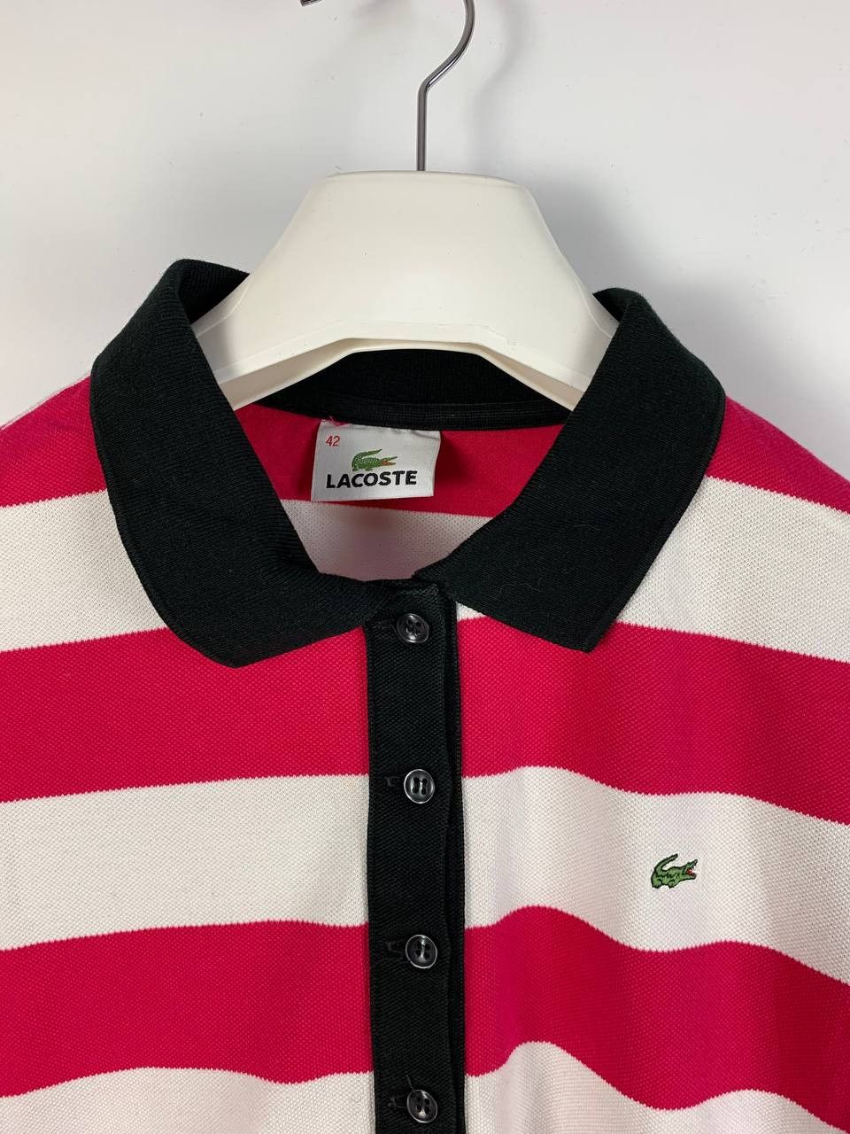 Lacoste Lacoste polos white/red striped 42 Size M / US 6-8 / IT 42-44 - 2 Thumbnail