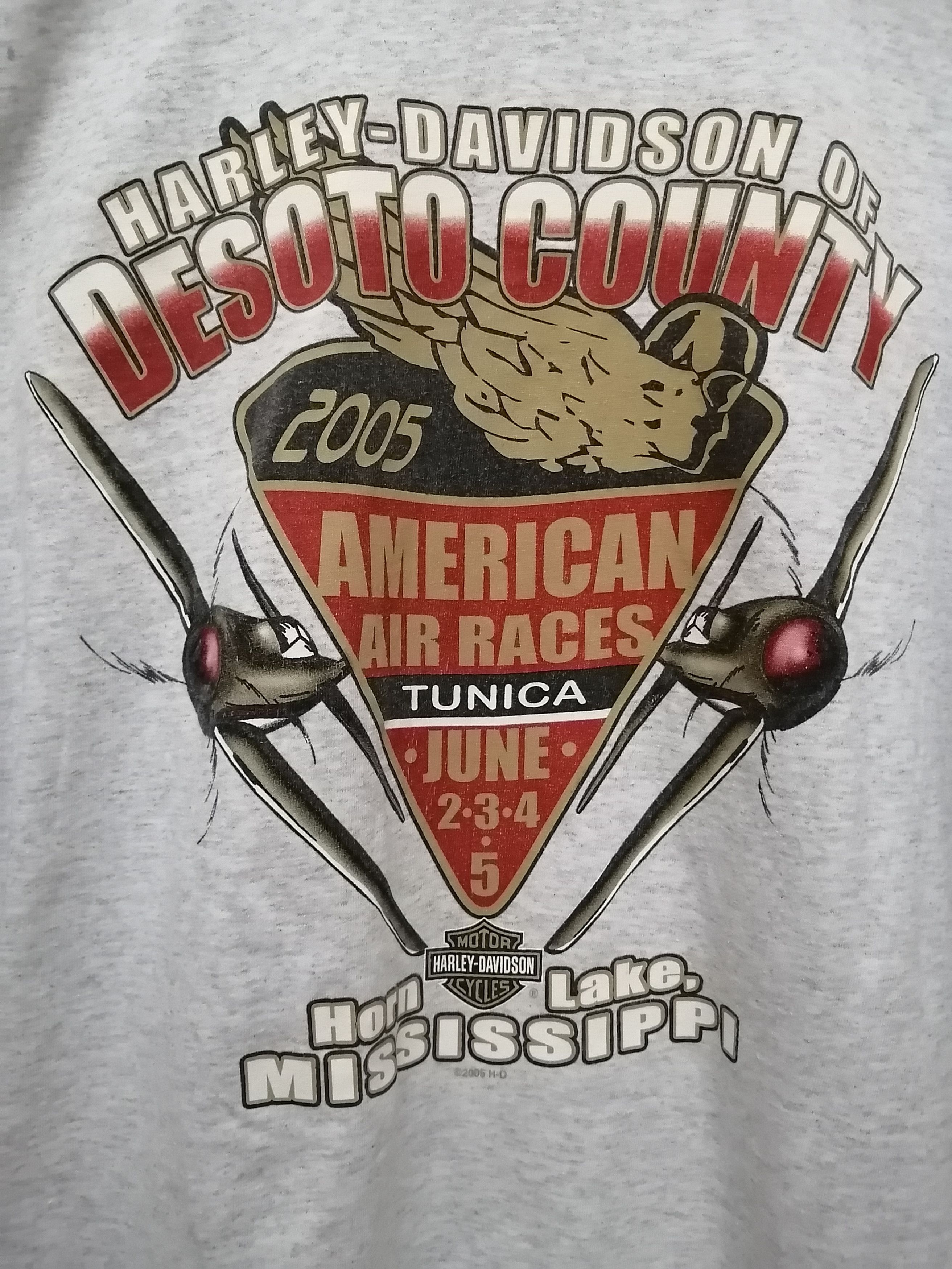 Harley Davidson Rare!! Vtg HARLEY DAVIDSON Tunica Air Race & Air Show Tee Size US XL / EU 56 / 4 - 4 Thumbnail