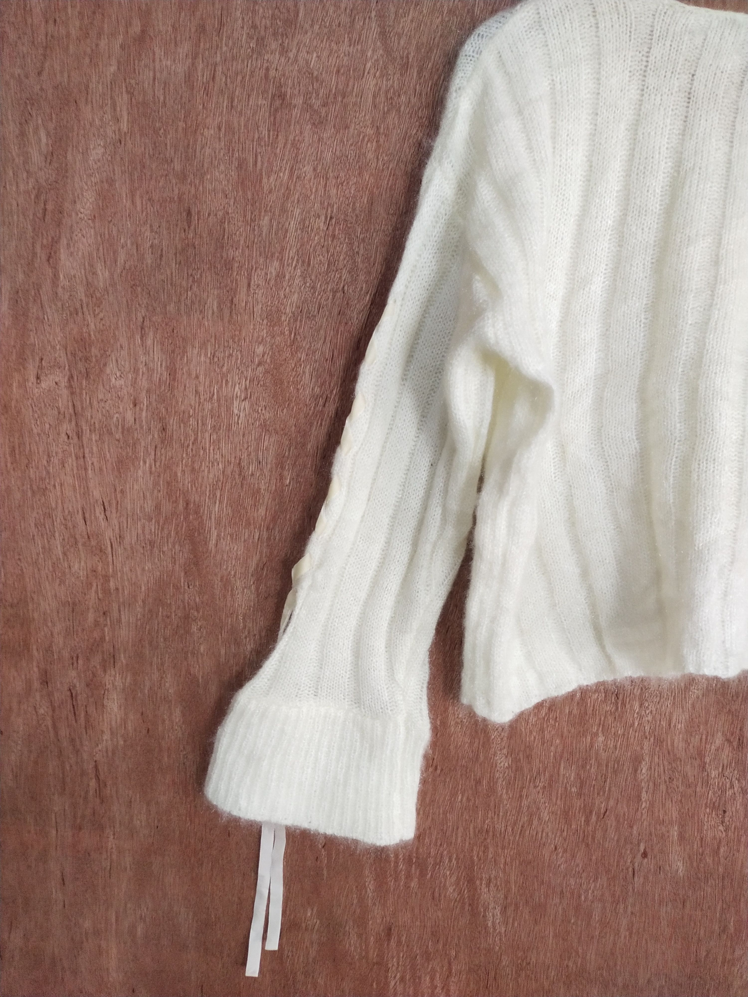Homespun Knitwear × Japanese Brand Majestic legon crop top cream mohair knitwear #S040 Size M / US 6-8 / IT 42-44 - 9 Thumbnail