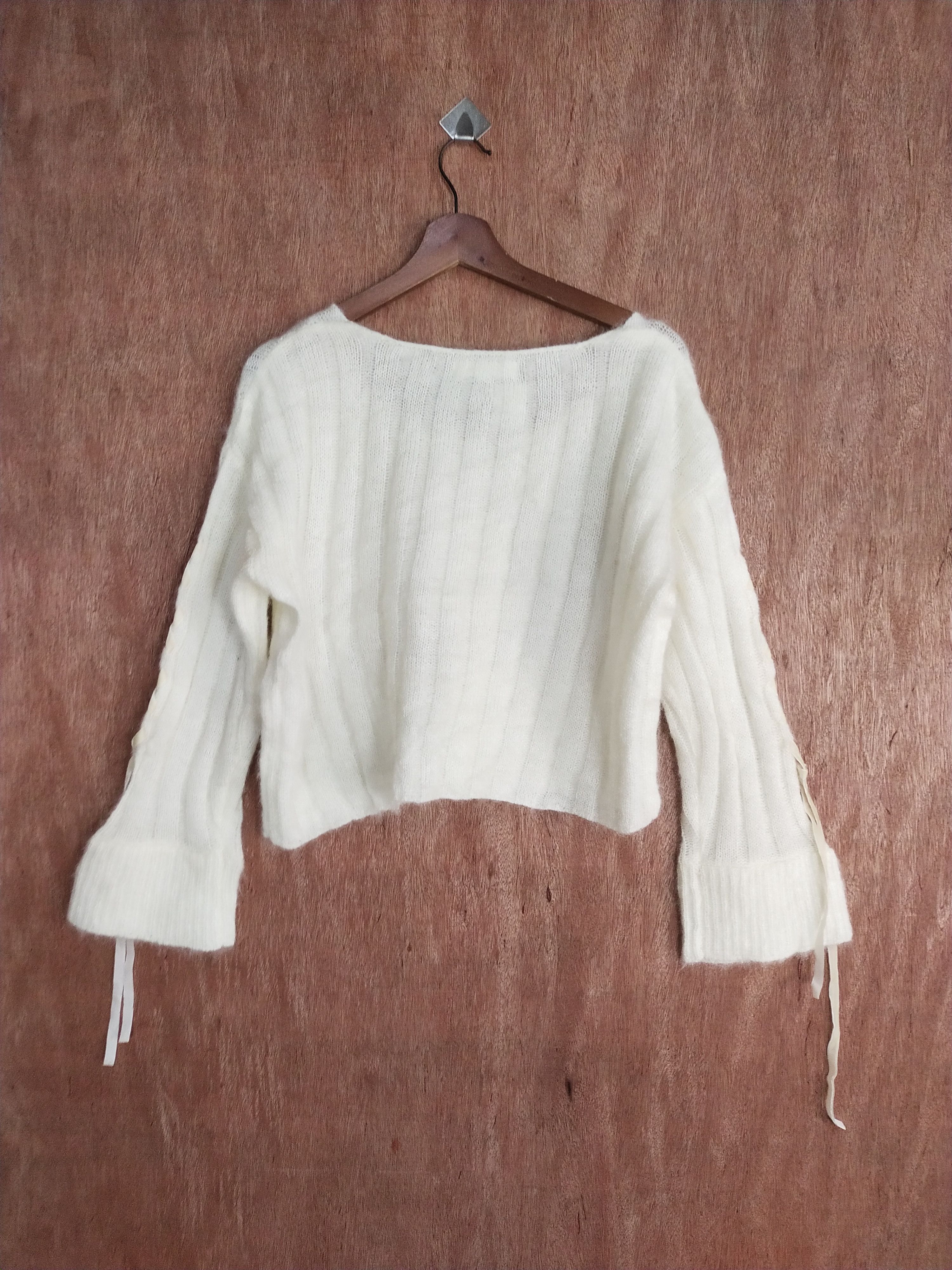 Homespun Knitwear × Japanese Brand Majestic legon crop top cream mohair knitwear #S040 Size M / US 6-8 / IT 42-44 - 8 Thumbnail