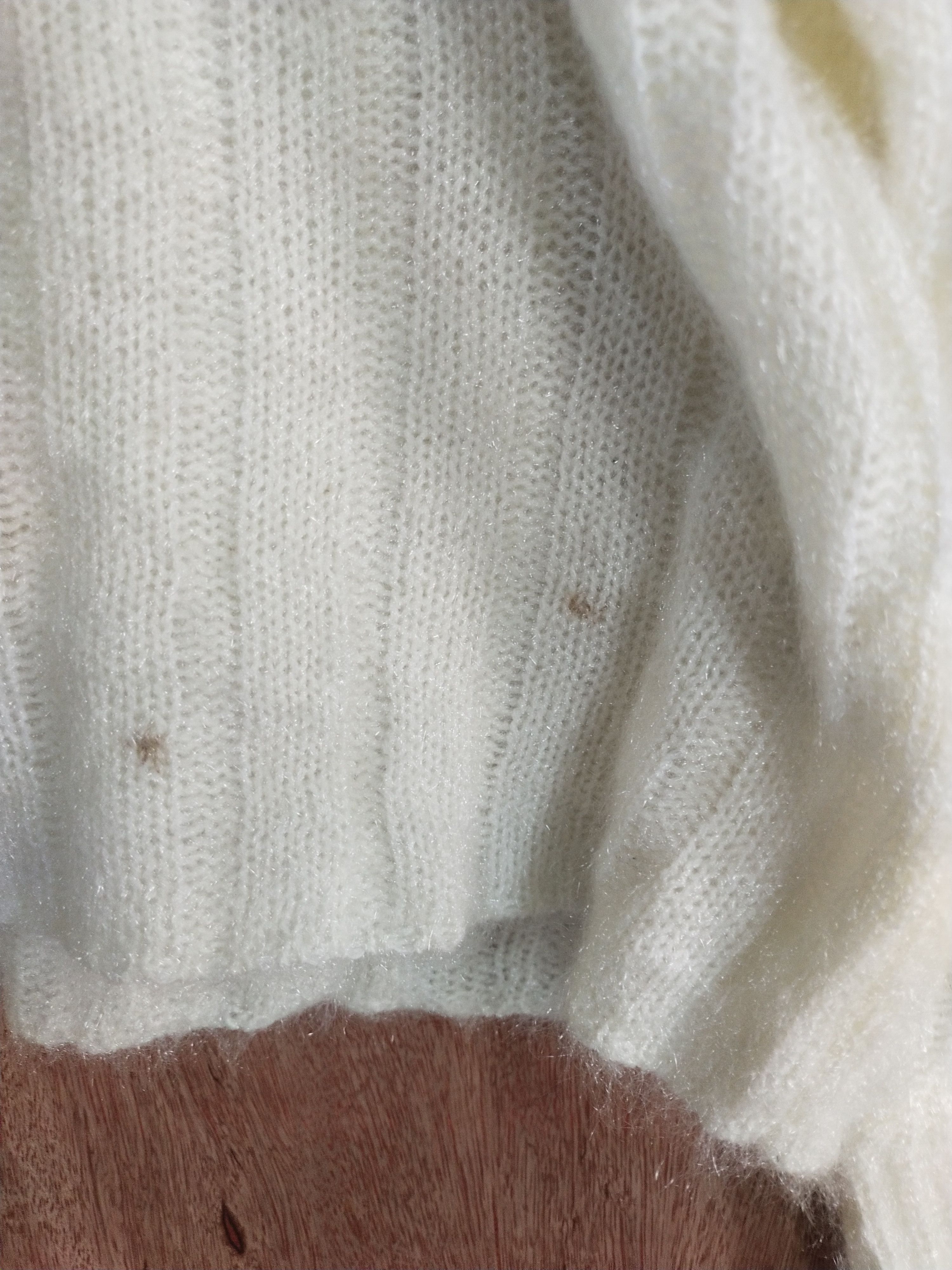 Homespun Knitwear × Japanese Brand Majestic legon crop top cream mohair knitwear #S040 Size M / US 6-8 / IT 42-44 - 4 Thumbnail