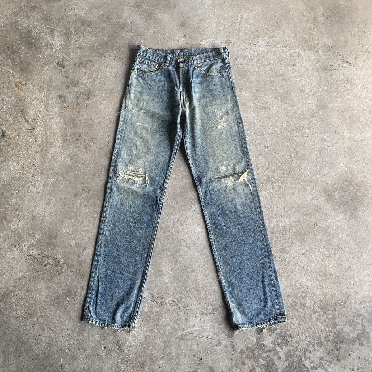 image of Distressed Denim x Kurt Cobain Distressed!vtg Levi’S 502 Mudwash Jeans 32X34 Denim Pants in Blue